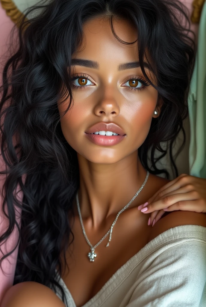 "Imagem ultrarrealista de uma bela garota afro-latina de 18 anos,Casca de caramelo, Corpo perfeito, Tire uma selfie no banheiro com seu iPhone 14, fino, Cintura ultrafina, Cabelos ruivos, Cabelo curto cacheado karibean , olhos verdes penetrantes.hyper-realistic，Anatomia correta， features are carefully represented，Loops livres, cabelos ruivos cacheados, (tribunal, cabelos ruivos cacheados), Longos cabelos vermelhos cacheados selvagens, cabelo multiverso, tribunal, cabelos ruivos cacheados, cabelos ruivos cacheados, Loops, cabelos ondulados espalhados, Loops barrocos, Loops, encaracolado,Textura do cabelo, franja encaracolado,parque arvore
