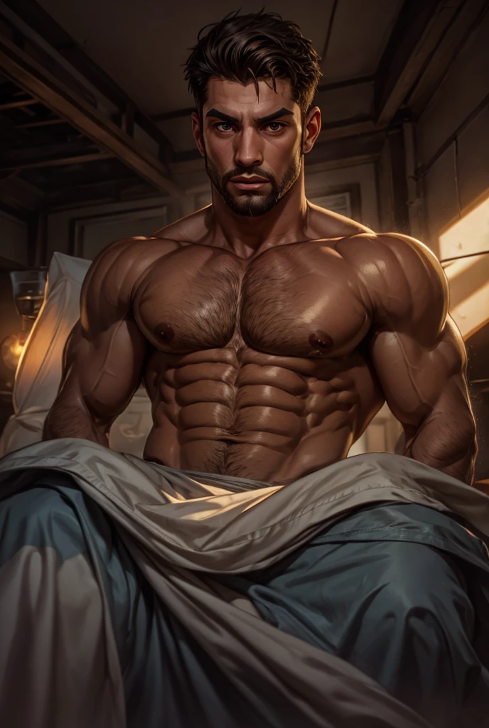 (best qualityer,4K,8K,high resolution,work of art:1.2),ultra detali,realisitic,proffesional,(portraitblack:1.1), transmen muscle, hot Pecs, ,  , Beard, (( very large pecs and extremely hot,))) 