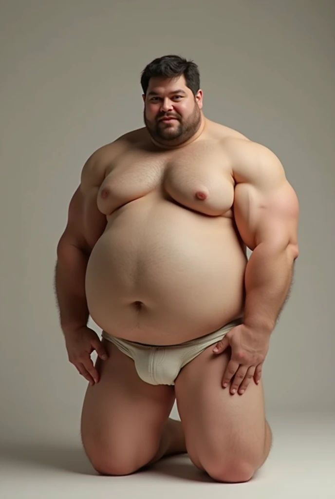 black hair, middle-aged man, individual, male, Muscular wrestler, muscular, Stout wrestler, Asian, Japanese, uncle, 55 year old middle-aged man, short hair, short hair, red wrestling boots, full body portrait, shadow, Vision, red briefs, obesity, 45 years old, short beard, middle-aged man, tattoo, fingerless gloves, Wheat skin, shiny skin, dark skin, Show your pectoral muscles, sumo wrestler, bodybuilder, wide temples, Visible abdominal muscles, Smile, Fine hands, solid color background, pure white background, Surrealism, Panorama, 8k, super detail，