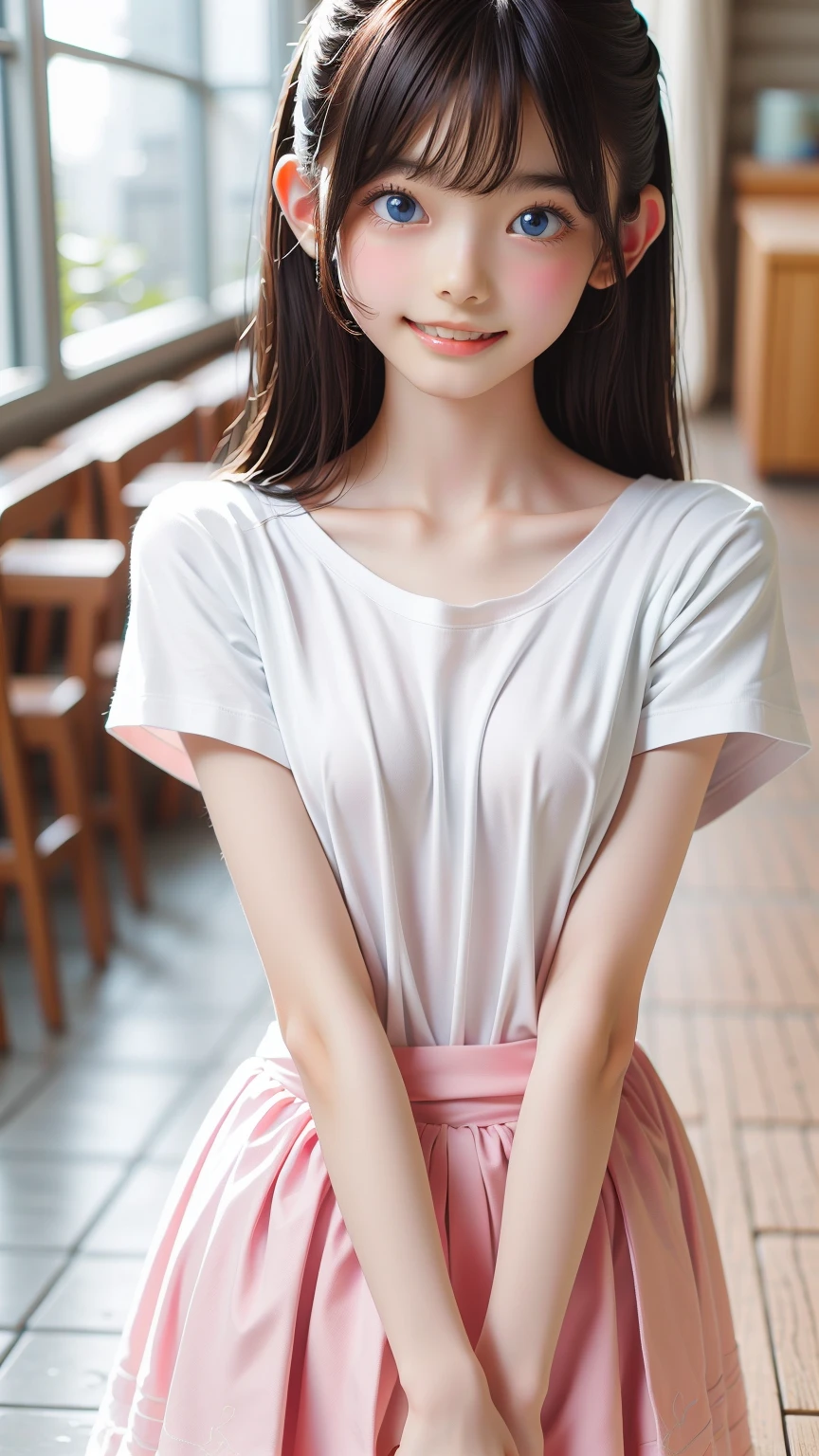 Create an image of a stunning beauty who is half French and half Japanese. She has an exceptionally beautiful face, with striking blue eyes and long, straight blonde hair. She wears a cute dress and has a furrowed brow expression, as if expressing anger and dissatisfaction. Her arms are crossed, and she appears upset. The second person is a man with black hair and long bangs. He wears a T-shirt and denim. His expression looks sad. The composition should depict both of them in an upper body close-up, engaged in an argument. The beauty should be on the right, and the man on the left, facing each other and arguing. Their eyes meet, and they exchange heated words. The background is a room.