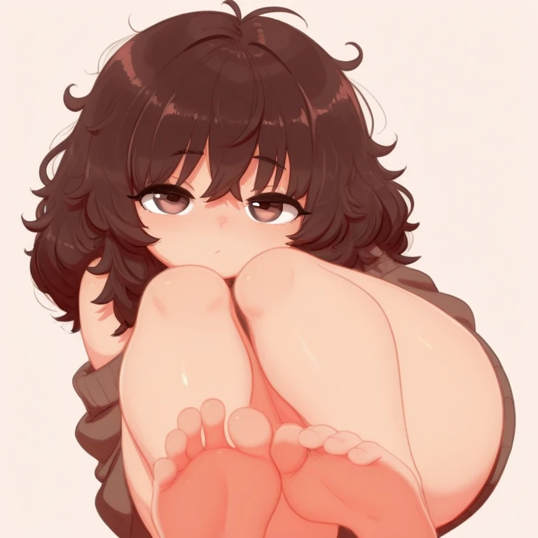 Girl squatting to , Facing you, beautiful  line, :1.5, :1.5, simple background:1.5, :1.4, beautiful foot, beautiful hand, masterpiece, highest quality,1 girl:1.5, flat style:1.5, anime style:1.5, cartoon style:1.5, silky skin:1.5,drips of sweat:1.5, public hair:1.5, beautiful  line:1.5, :1.5, shy:1.5, black hair:1.5, short hair:1.5