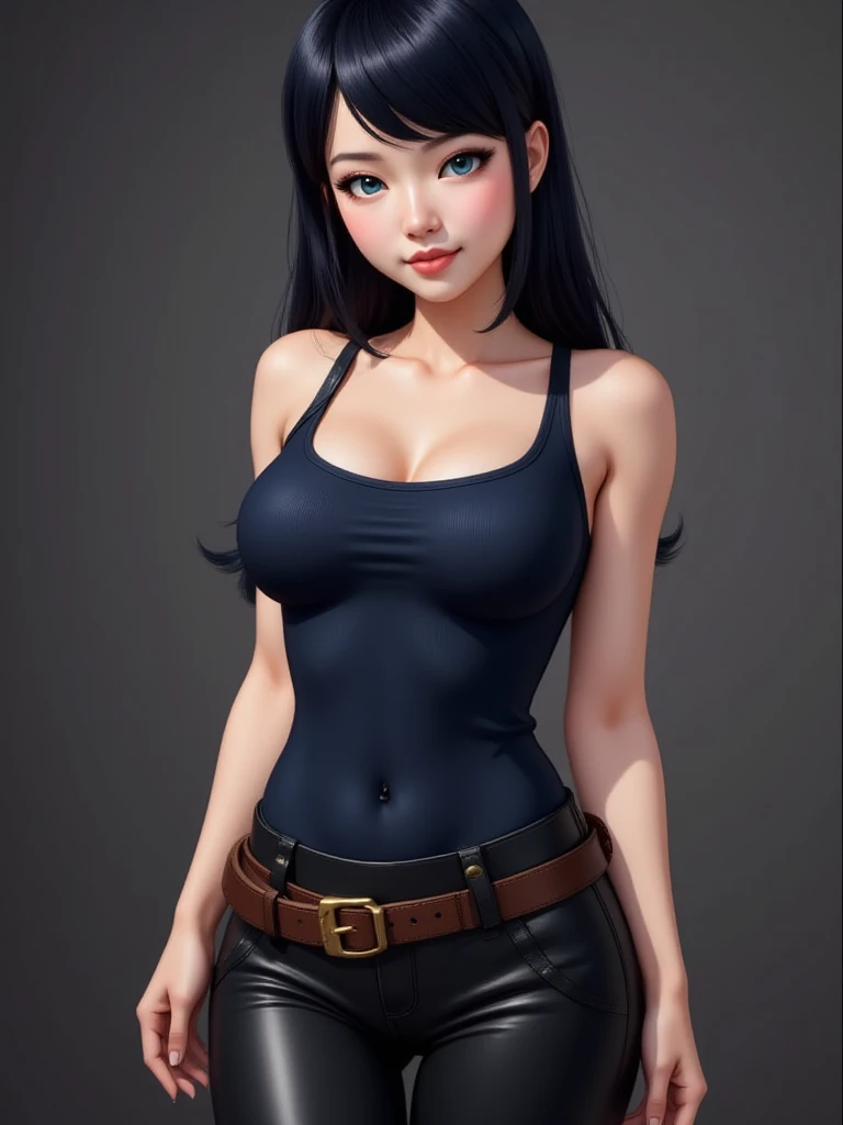 ((best quality)), ((masterpiece)), (detailed), perfect face, tan girl, 16 years old, blue eyes, long hair, smile, slim body, thin waist, wide hips, thick thighs, hoodie, large boobs , full cleavage, push-up ,tight  shorts, (masterpiece, best quality, highres)