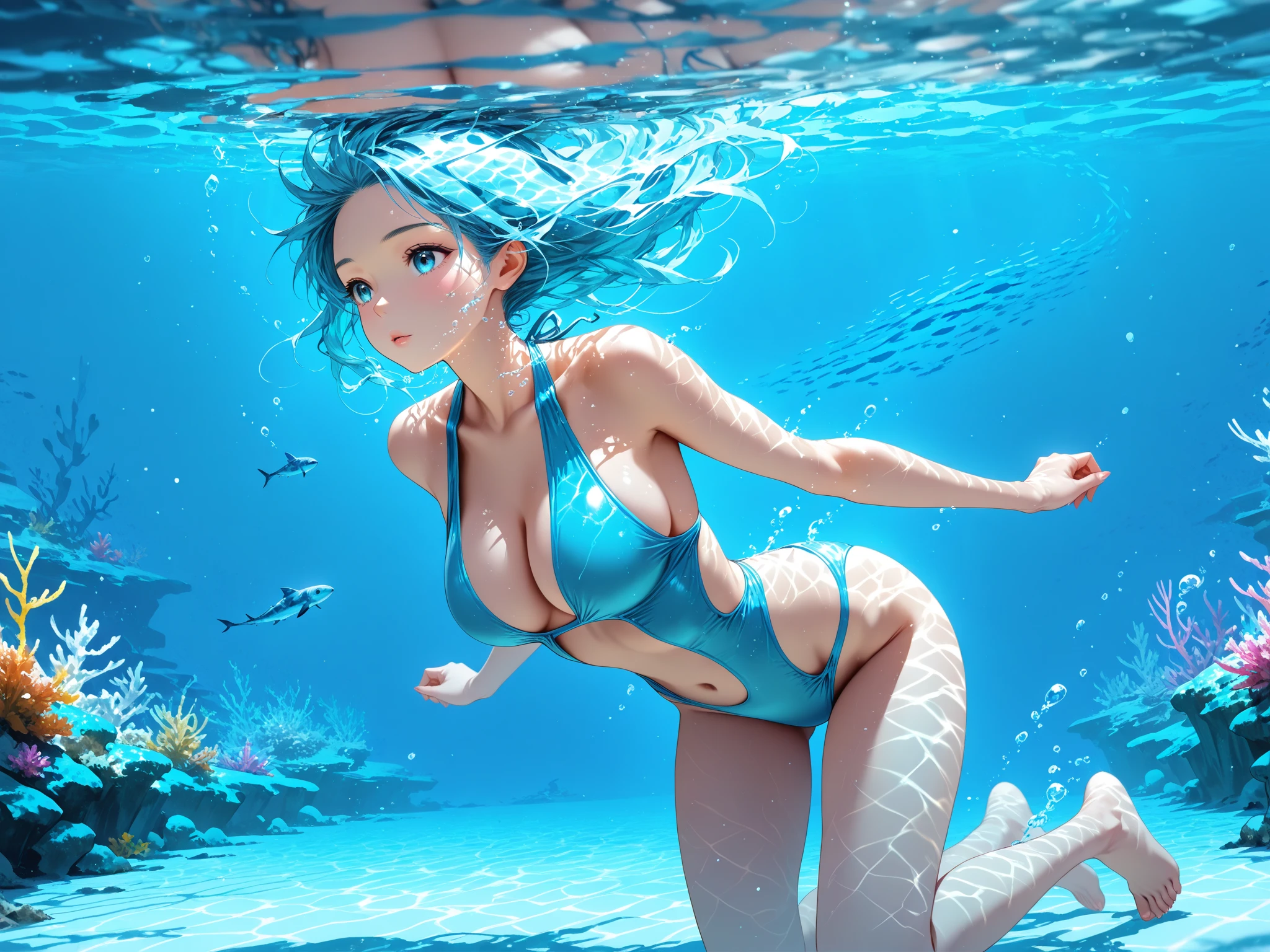 a painting of a famale with blue hair, (wet skin covered with drops:1.2), (in a underwater:1.6) horror scene, water, air body soft particles, (air bubbles:1.5), Swimsuit, Closed swimsuit
film still from avengers endgame, evil fairies, closeup cinematic aquatic scene, dmt visuals, lilacs, young woman as medusa, juno promotional image, animation key shot, cherub, (air bubbles:1.5)