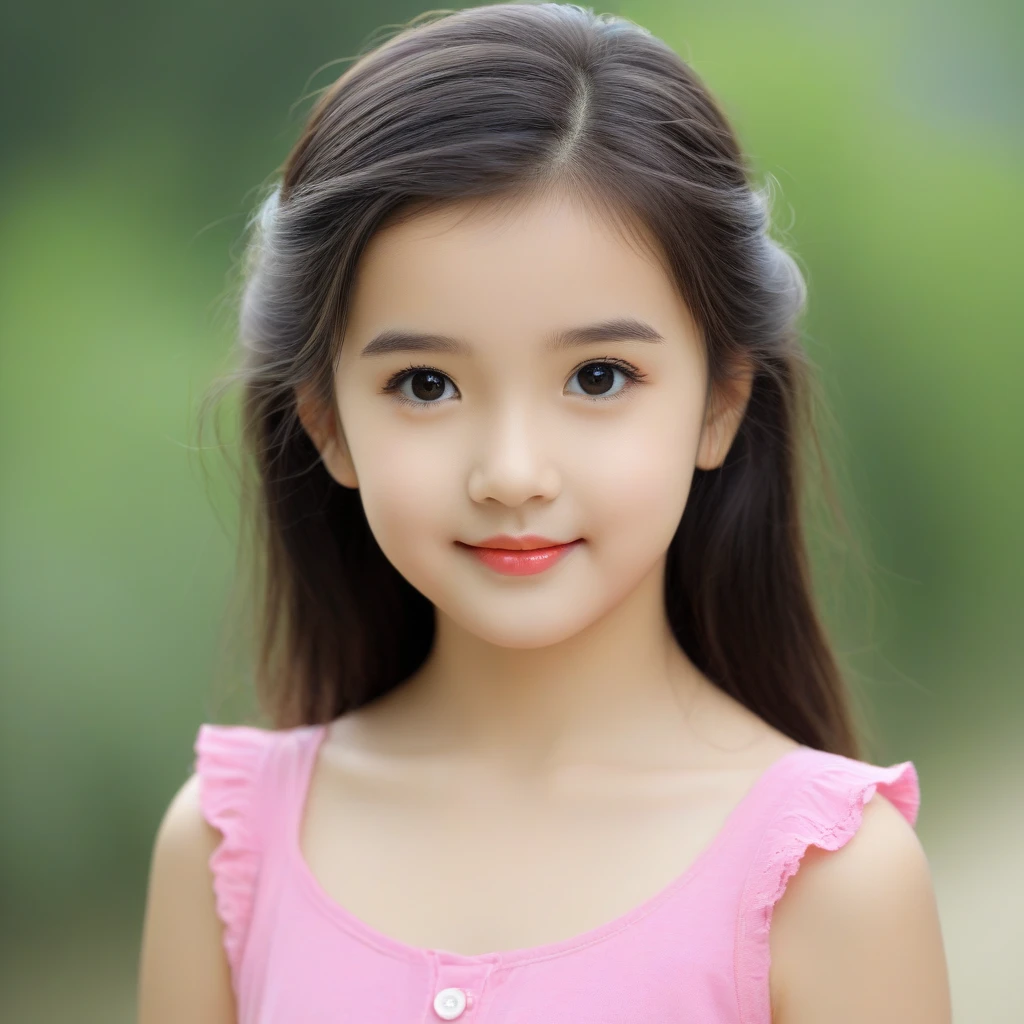 close-up of pretty Japanese_Russian girl,((flat chests:1.35)), wear  fabric,outdoor, bokeh background, UHD, 32K, 10 years old, astonishingly pretty,absolutely cute,cute smile,very adorable, absolutely stunning,