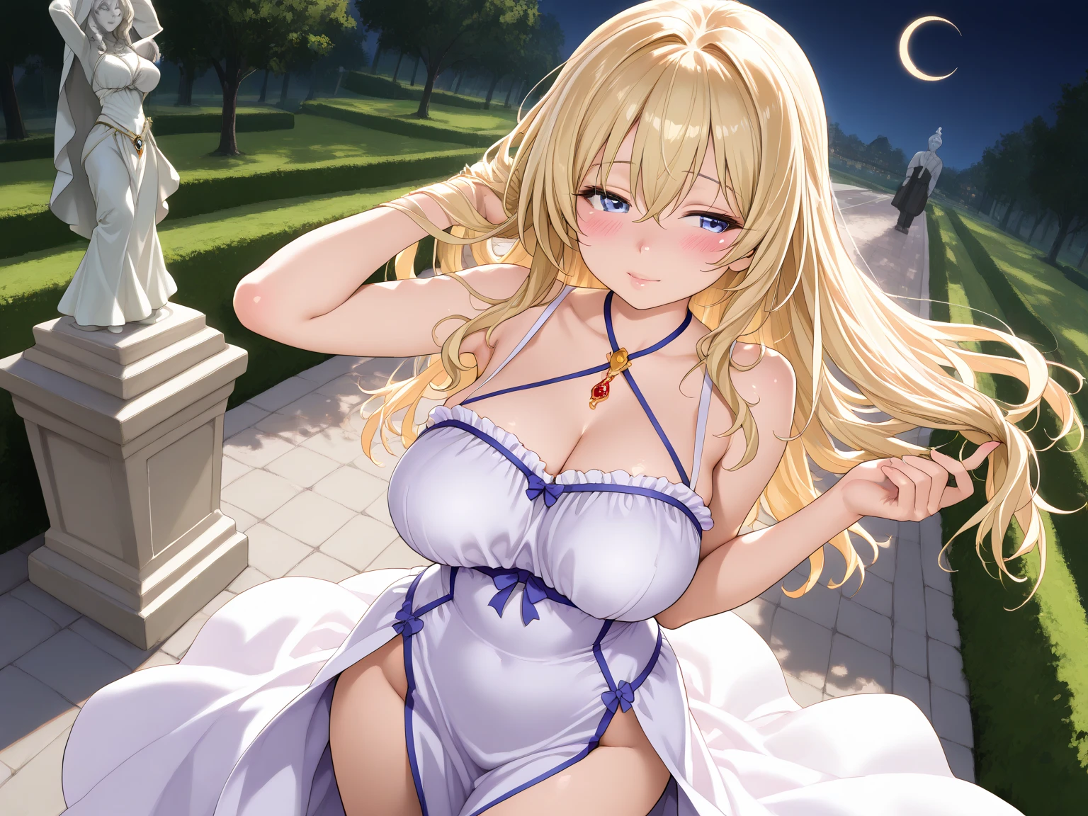 ((Finest quality)),(超A high resolution),(Ultra-detailed細),(Meticulous portrayal),((the most picturesque works of art),Ultra-Precision Art,The art of astounding depiction,Fantasyart:1.5, ((Beautiful flowers々:1.5)),((Creeper:1.5)), (Body eroded by flowers:1.3),Glamorous body:1.3,fancy background effects、​masterpiece、Fancy details、( 1.1), ((1girl in)), ((masutepiece)), ((Highly detailed:1.3)), In crystal clear water,beautiful woman entering the lake, ((long yellow hair)), Wet hair, Wearing a light , clothed bathing, steam, (Rose petals floating in water:1.3), Early morning light, Ivory Gold AI, windows, Crepscular lighting, 、Lace sheer 、very very gigantic boobs、Pink 、pink ，て見えるPink 、透明なpink 、lace and string shorts.、princess carry, with lace and strings,See-through , 、translucent  dress、pearlsescent、pearls、Sexy 、Sexy garter belt、Sexy Stockings、Well equipped,intimate, rose garden、Multicolored roses、lake with floating roses、Lying down、、Spread your  thighs、Immersion in water、Wet body、splash water、gorgeous flower decoration、big flowers、stylish hair、Moon, lantern, Night, Solo, playing in the water, Water, hair flower, flower, Outdoors, skyporn, full Moon, Rain, lantern, wet clothes, skyporn, wet hair (((masutepiece),(the Extremely Detailed CG Unity 8K Wallpapers),Best Quality,Cinematic lighting,Detailed background,Beautiful detailed eyes,Bright pupils, (extremely delicate and beautiful),(Beautiful and detailed eyes description)， Ultra-detailed,masutepiece,)),((Yellow eyes))、