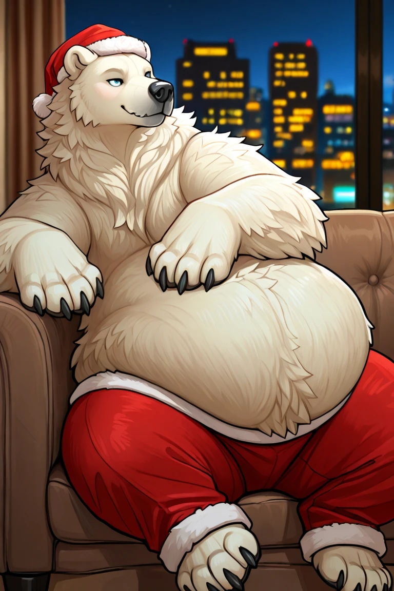 Solo, male, laying on couch in living room, bulge, by bigcozyorca, by goonie-san, by bebebebebe, by spikedmauler, front view, big buff , bear,  nice fur, bushy tail, buff, wearing ?????????, steam, panting, blush, hearts, handsome expression, hard ????, ?????, throbbing ?????, older, ???? pose, beard, massive bulge, throbbing movement around ????, looking at viewer, close up, ???? detailed outline, on top of viewer, ????????? ???? outline, exposing ?????, dad, dad bod, daddy