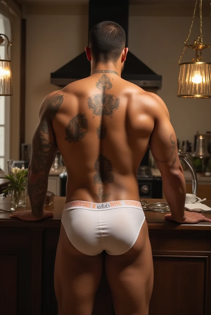 A wild plump japanese uncle man, (55 years old daddy:1.1), 1boy, Solo, handsome, nerdy, stubbles, Short beard, small eyes,  detailed eyes:1.1, big round face shape, (Detailed face:1.3), short hair, (Best quality, A high resolution, Photorealistic), Masterpiece, in the gym,  RAW photo, Intricate details, hdr, depth of field, full body shot, macho, hunk, sweat like, manliness, short white trunk, muscular, bear style, masculine, jacked