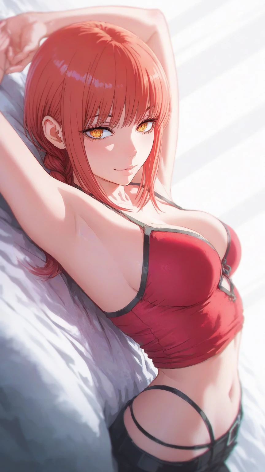 (absurdres:1.2),(masterpiece:1.6),(ultra-detailed:1.4),(High quality:1.4),(best quality:1.4),(beautiful busty ???????:1.3),(beautiful face:1.3),(beautiful woman:1.3),(bright red hair:1.4),medium hair,a mole around the mouth, (sweat:1.1),(aroused:1.2),(embarrassed:1.2),(blush:1),(close-up:1),(lace choker:1.1),(cat ear bandage:1.2),white T-shirt