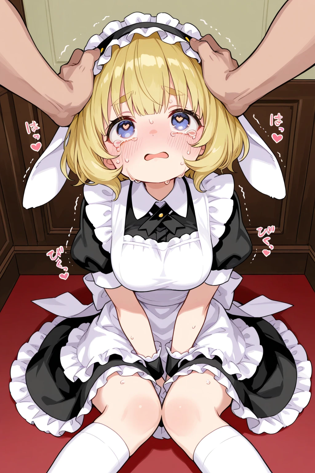 yorha 2B, Nier automata, (black visor, yorha visor), mature woman, young face, brunette hair, mature body, medium breast, dirty alley, (resting on the wall, helpless pose, limp body, defeated pose), (damaged body, dirty body), above view, (grotesque , multiple ,  everywhere), (head turned to the side, sideways head, head looking left,  in mouth,), ( peeing,  drinking, drinking ,  everywhere,  peeing on hair,  peeing in mouth,  peeing on face,   into mouth), 