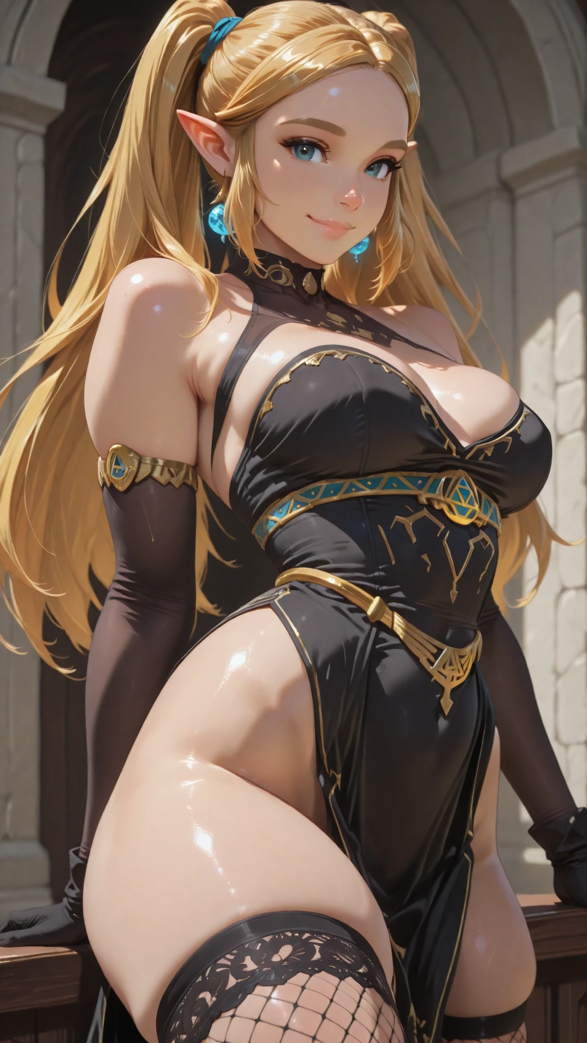((best quality)) ((masterpiece)) 1womam, ????????????, solo, long_hair, green_eyes, blonde_hair, freckles, massive_???????, wide ????, cleavage, freckles_on_??????, gold_trim, very_long_hair, armlet, blush, jewelry, bangs, collarbone, peach_royal_gown, beautiful_scenery_background