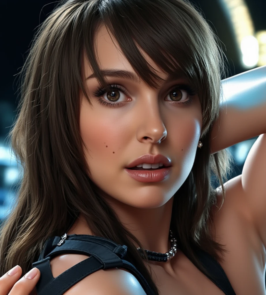 a beautiful woman with dark skin, red bob haircut, expressive blue eyes, wearing white lace , in a bedroom setting with a sexy,  atmosphere, (best quality,4k,8k,highres,masterpiece:1.2),ultra-detailed,(realistic,photorealistic,photo-realistic:1.37),portrait,chiaroscuro lighting,dramatic lighting,cinematic,dramatic colors,rich colors,glowing skin,detailed  features,sensual,alluring, intricate details,dramatic lighting,cinematic composition,sensual,captivating expression,alluring. HDMI, HDRI, UDHD,((Diffuse effect)), ((volume effect 1.1)), ((Depth of field 1.1)), ((fisheye lens)