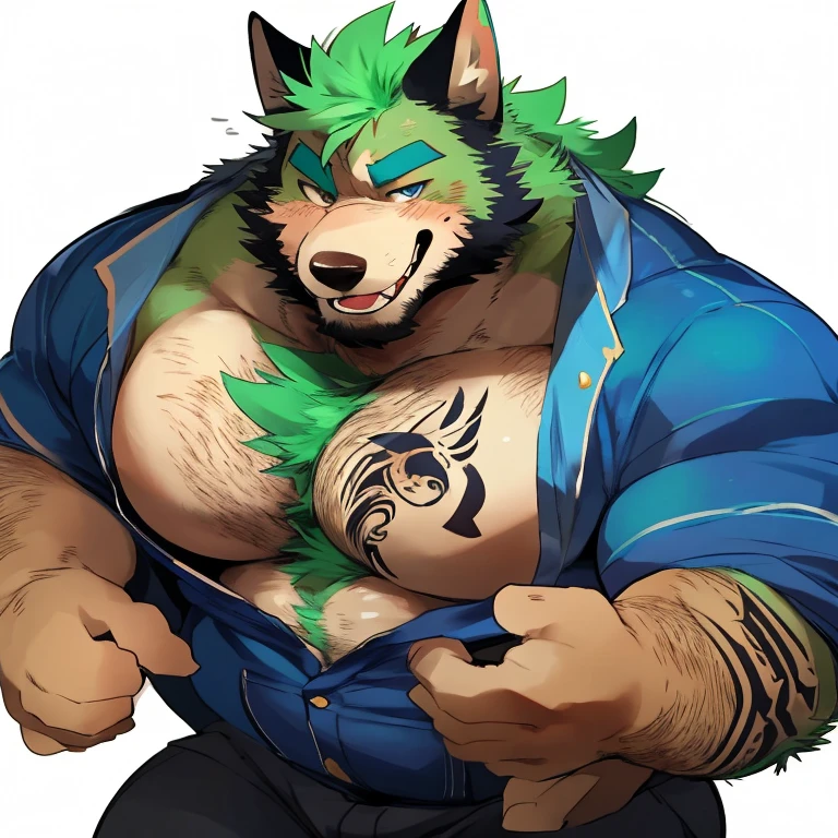 Anthropomorphic wolf，werewolf，man，large pecs，broad shoulderuscular limbs，bare upper body，huge  bulge, muscular, large, bearded, facial hair, body hair,  hair, arm hair, leg hair, hd，high detail，masterpiece，full body