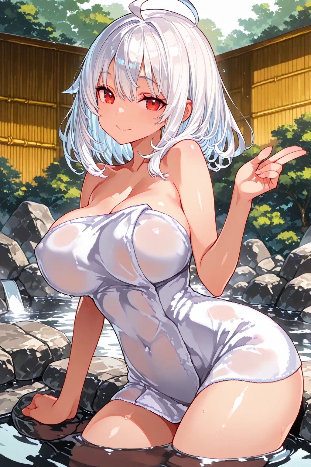 4k,High resolution, One girl、(Highly detailed CG Unity 8k wallpaper: 1.3)、One woman long hair,short hair-、Clean detailed eyes((Swimwear、Beautiful detailed chest,naked,((All naked,whole body)),NSFW,Dynamic pose、Big 