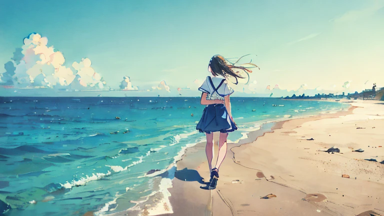 Summer, Makoto Shinkai's concept art, tumblr, magic realism, beautiful anime scenes, beautiful skies. by makoto shinkai, ( ( makoto shinkai ) ), anime background art, anime backgrounds, Makoto Shinkai's style, anime movie backgrounds, galaxy express, no humans. --v6