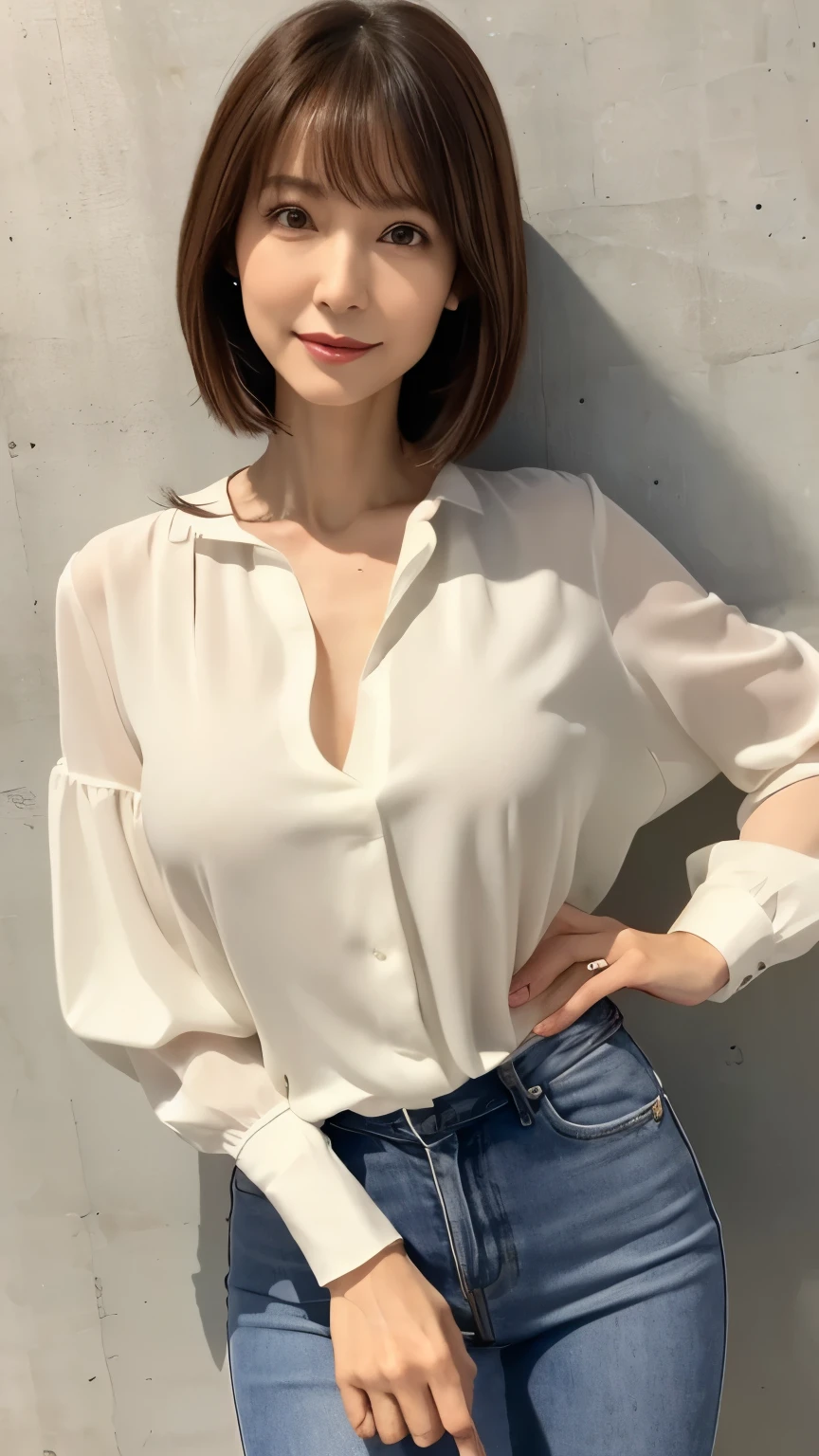 Close up portrait of woman in white shirt and gray skirt, Shirahime cut hairstyle, Smooth white tight clothing suit, White blouse, Wearing a white V-neck top, Wear a shirt, White fashionable clothes, White Hanfu, White, White blouseWear a shirt, Sailor suit with loose coat collar, Korean Girls, Quality white shirt, Young and pretty girl