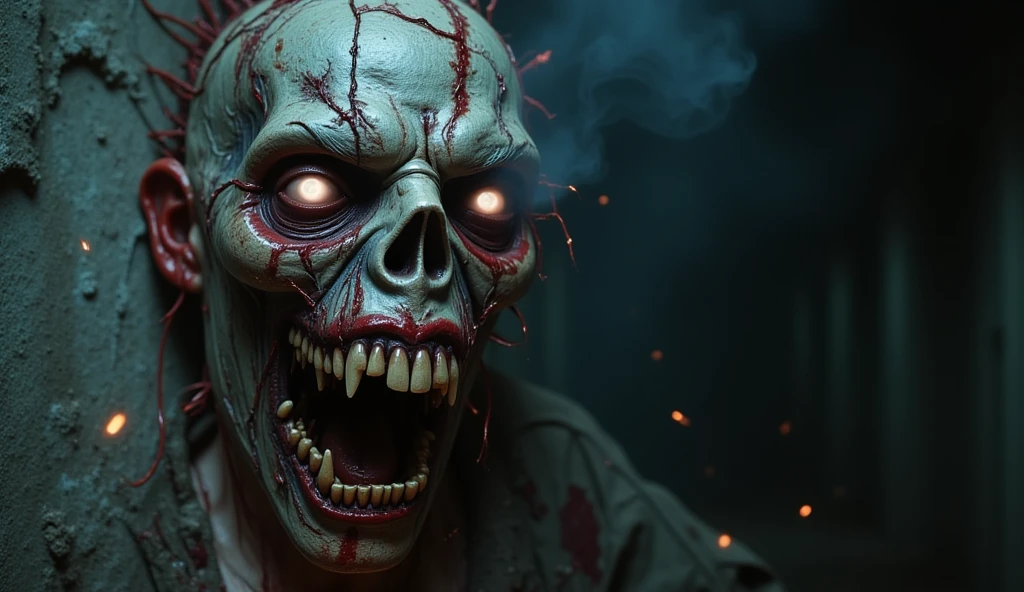 a close up of a person with a bloody face, cyberpunk art, by Zlatyu Boyadzhiev, digital art, nurse, unsettling grin, anime wallaper, slipknot