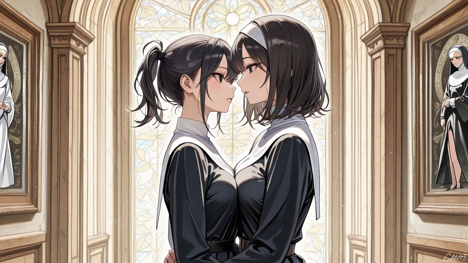 Full face  mask, Kissing, hood, masks,  couple, romantic, nighttime, soft lighting, passion, intimate connection, tender embrace, close-up of lips, gentle caress, loving touch, bride white  dress, full face masks , covered masked faces , carnival, gloves, 