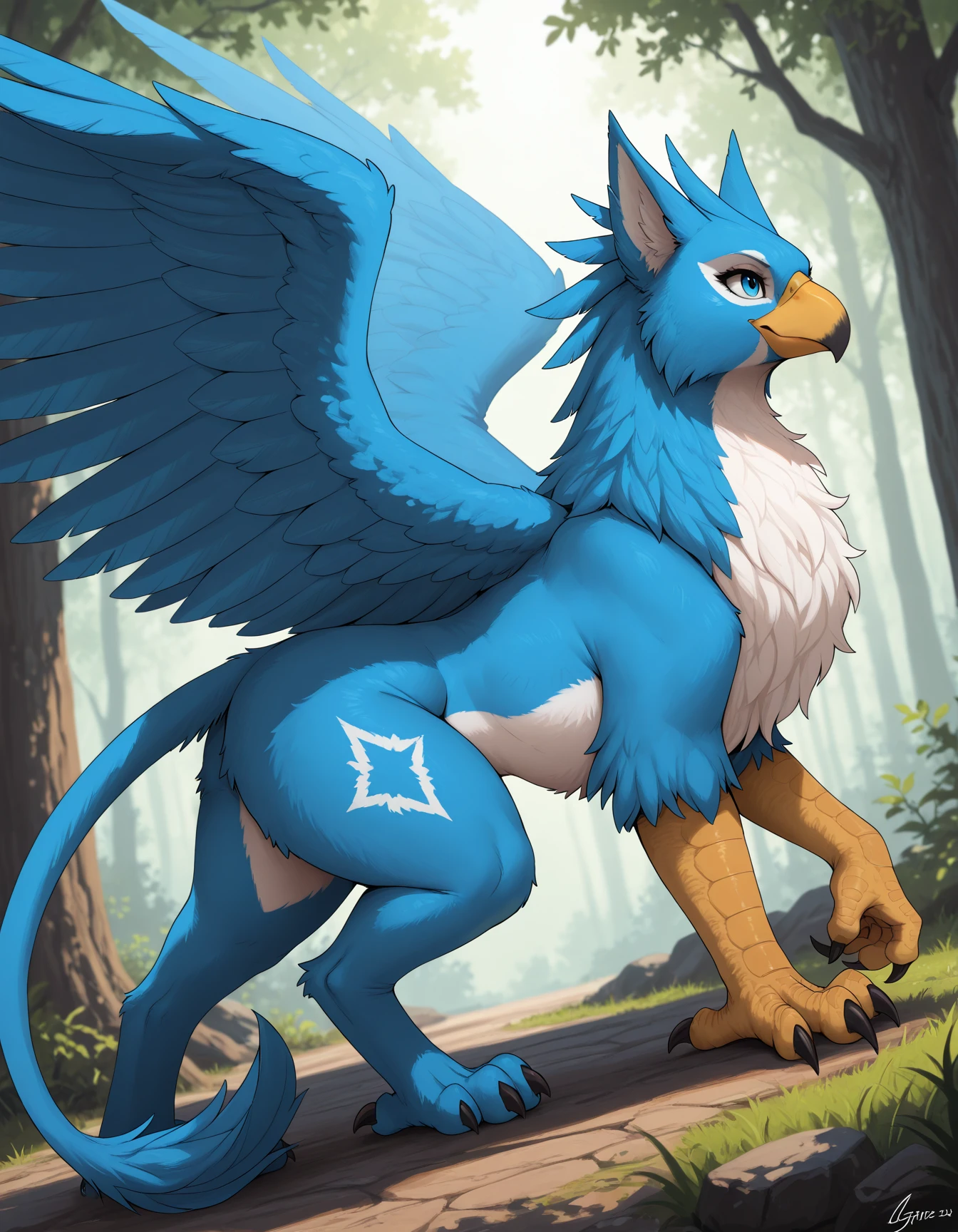 ultra-detailed, masterpiece, masterwork, high quality, best quality, hdr, (nature, sky), , male, solo, avian, chibi, (()), (white little body crow), (long silver hair, beak, detailed yellow eyes, cooleyes), horn, dragon ears, flying, dynamic angle, (micropenis, ), Hands and wings in one piece,