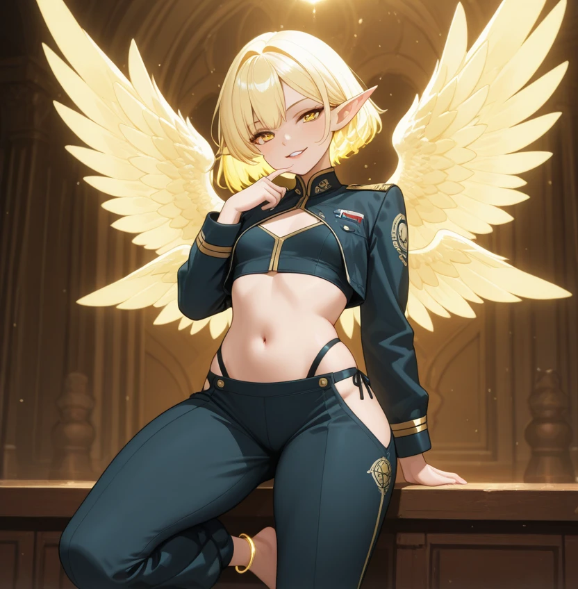 Overwatch Mercy, skimpy leotard, Sit on a chair, Smile