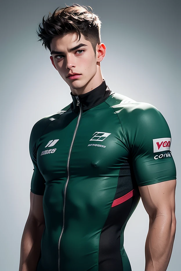 An 25-year-old philippines muscular male model, a handsome hunk with messy short flat hair, smiling at the camera, with well-developed muscles and a strong body. He was , wearing a tight red leather  with a bulging crotch,  pubic hair and a serious look on his face. Standing in the swimming pool, he had handsome features and a delicate face. On his body, he has a naturally tall and straight figure, a handsome face, exquisite and beautiful details, a cute face, bright skin, a beautiful and harmonious face, beautiful and harmonious eyes, 8K, high quality, masterpiece