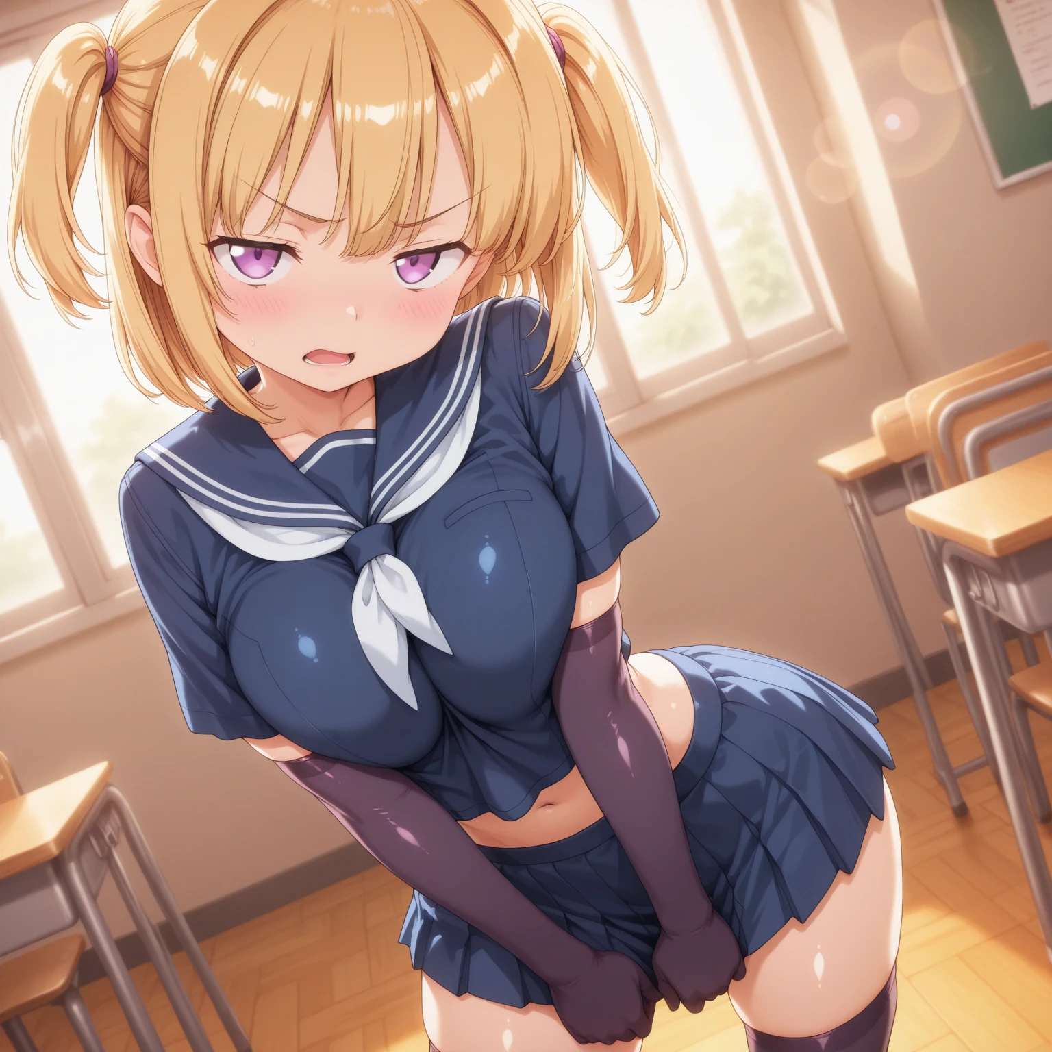 Shooting 、Cinema Lighting、Highest quality、Alley、girl、Huge breasts、Pink 、(Kitagawa.Marine)、high school girl、Stick your ass out、、Torn 、Sweaty、Sweat、、(Inserting the  into the :1.4)、、をにput in、put in、Browsing Caution、squat、、、、 near the mouth 、