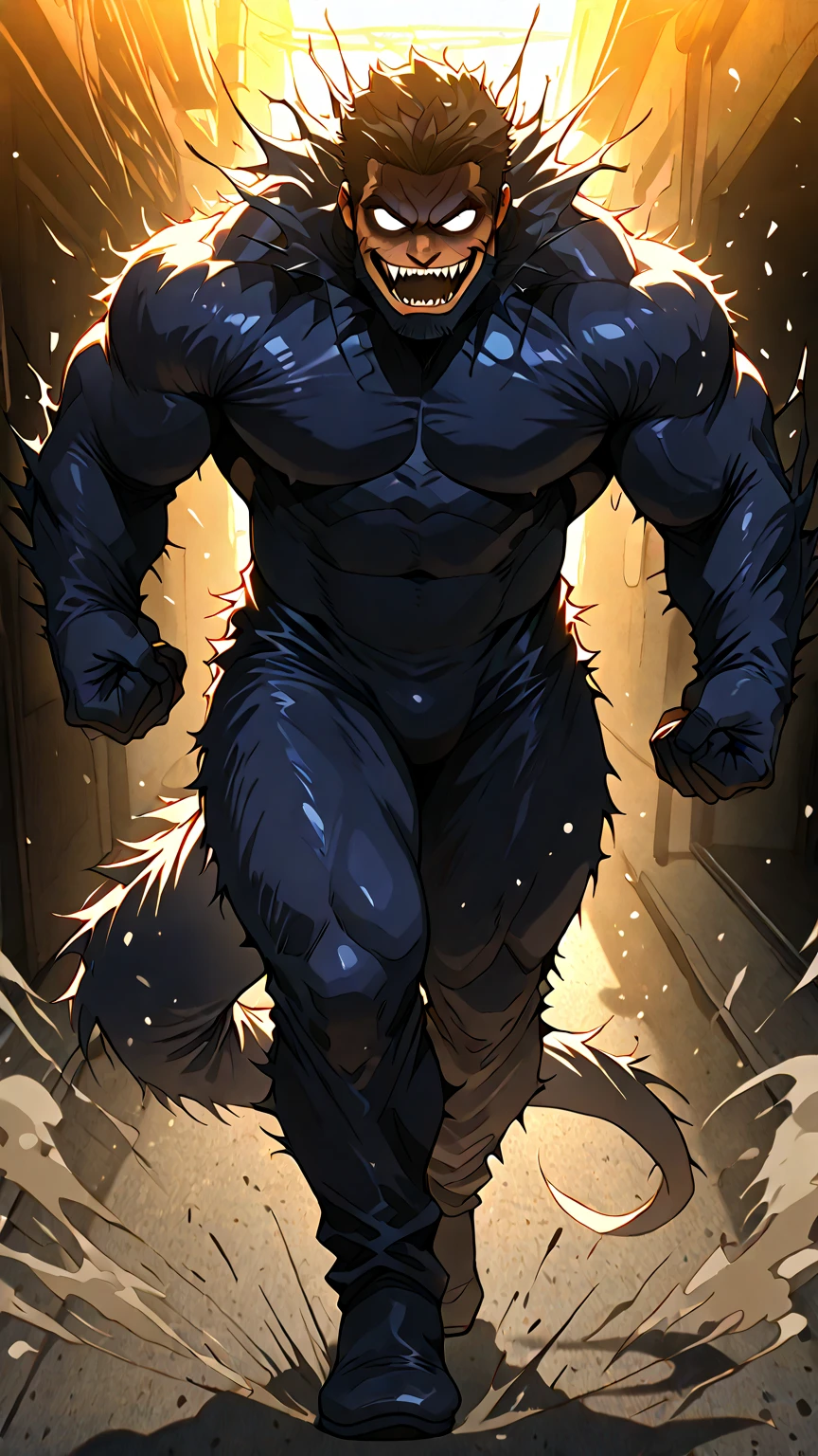 A muscular black jackal posing seductively standing sideways in a bathroom doorway showcasing their muscular body and their massive veiny  black  with throbbing  below, hand on hip, Masterpiece, highly detailed image, highly detailed , 4k, 4k resolution, black +,  base, big , by Truegrave9, by Virtyalfobo, by Chunie, by Clockhands, thick theighs+, huge +, big , inviting, inviting viewer, solo, long tail, looking pleasured+, dominant male, plain background, bedroom eyes+,  male, bubblebutt, big butt, quote "think you can handle this?", presenting,  towards viewer, looking over at viewer, black skin+, ebony skin+, perfect eyes, blushing, hyper muscles, huge leg muscles, veiny muscles, veiny legs, theigh veins, ,  drip, sweat, hand behind head, leaning against wall,