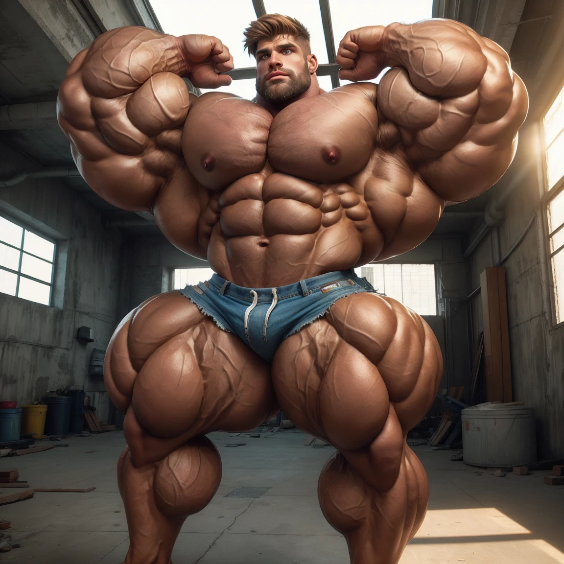 (megan fox:1.25), (muscular:1.5), (full body view:1.25), (red and black colors:1.46), (woman:1.1),(very muscular bodybuilder girl:1.25), (huge upper body:1.25), (narrow :1.0), long hair, (huge muscular arms:1.5,), (10-pack abs:1.4), (lots of veins:1.25), (horror:1.0), (esoteric:1.1), (solo:1.4), (dynamic angle:1.0), (cowboy shot:1.0), thin legs, Realistic, Very detailed face and eyes, (masterpiece:1.1), (best quality:1.1), (ornate:1.1), (beautiful girl face:1.25)