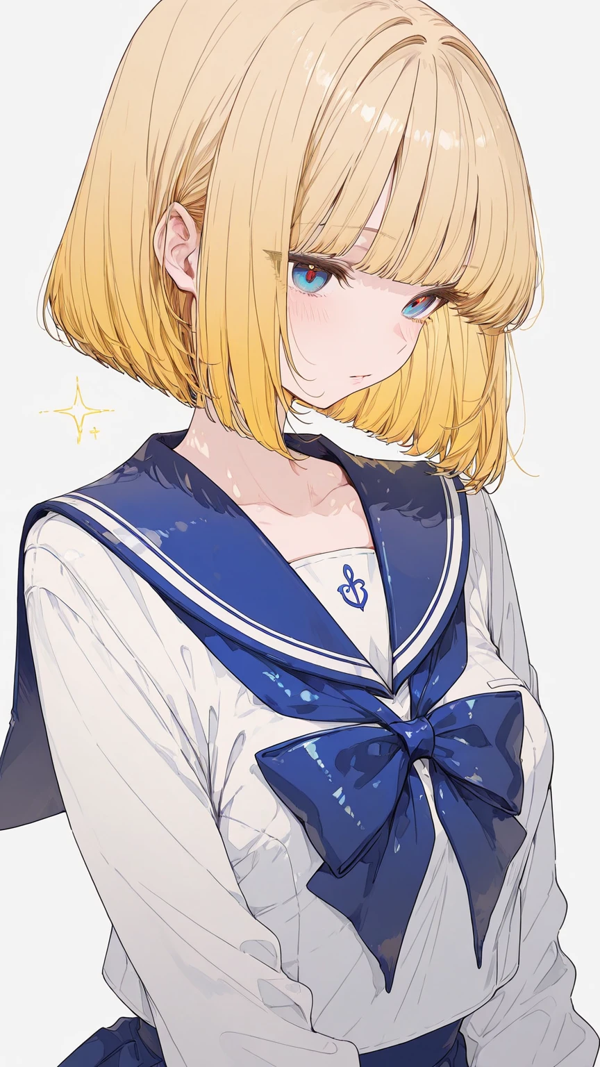 Tsubasa Masuwaka　blonde　short hair　loose socks　Sailor suit　腕にloose socks