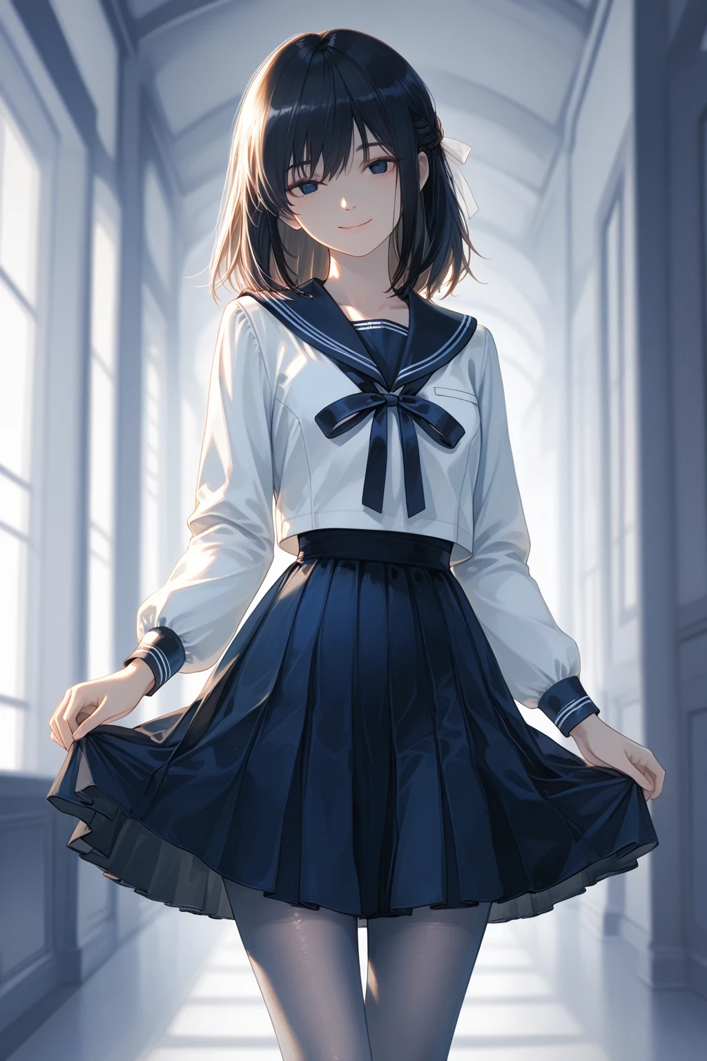a cut girl with sort hair, wearing sprot uniform, standing sideways,Left side face, full-body, clean background, full body shot:1.2, Detailed face, detailed eyes, detailed nose, detailed mouth,((UHD,masterpiece,super detail,award winning:1.4,best quality:1.2,highres,high quality))
