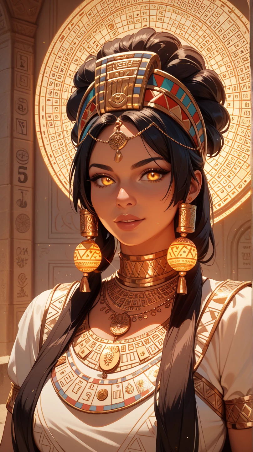 girl from ancient Egypt,1girl,

(large :1.4),saggy ,((((straight hair, hair long,black hair:1.5,colored inner hair)))),(((yellow_eyes:1.3))),intricate eyes,beautiful detailed eyes,symmetrical eyes,big eyes:1.2,((((lustrous skin:1.5,tanned skin,bright skin: 1.5,skin tanned,shiny skin,very shiny skin,shiny body)))),(spider lower abdomen,narrow waist,wide hip,athletic body,inflated legs,thick thighs),(((detailed face))),beautiful detailed lips,

cute,,sensual,,(()),opulent,sumptuous,(()),

zettai ryouiki,revealing clothing,show skin,((silky golden skin)), fleshy lips, (((Egyptian headscarf:1.5))),jewelry and bracelets, with a gold and white plunging Egyptian garb,black canvas,(((barefoot))),egyptian outfit,((eyeshadow, egyptian makeup,eyelid makeup)),((((ceremonial gold paint all over the body)))),((( cloth:1.1,wet clothes,intricate outfit,embroidered outfit,ornate outfit,embroidered clothes,ornate clothes))),

dynamic and  pose,looking at viewer,embarrassed,centered,scale to fit dimensions,Rule of thirds,

outdoors,(egyptian palace,egyptian palace background,pyramids in the background),scenery,(oasis,oasis background),extremely scenery,(puddles everywhere,moss,moss on the background),clouds,Egypt style,Egypt castle,lily pads,palms,reeds,(sunset, golden hour),

(Glossy Egyptian ornaments),highres,sharp focus,(ultra detailed,extremely detailed),(photorealistic artwork:1.37),(extremely detailed CG unity 8k wallpaper),(((vibrant colors,vibrant theme))),(intricate),(masterpiece),(best quality),artistic photography,(photography taken by sldr),(intricate background),perfect rendered face,perfect face details,realistic face,photo realistic,((intricate detail)),(((realism))),
