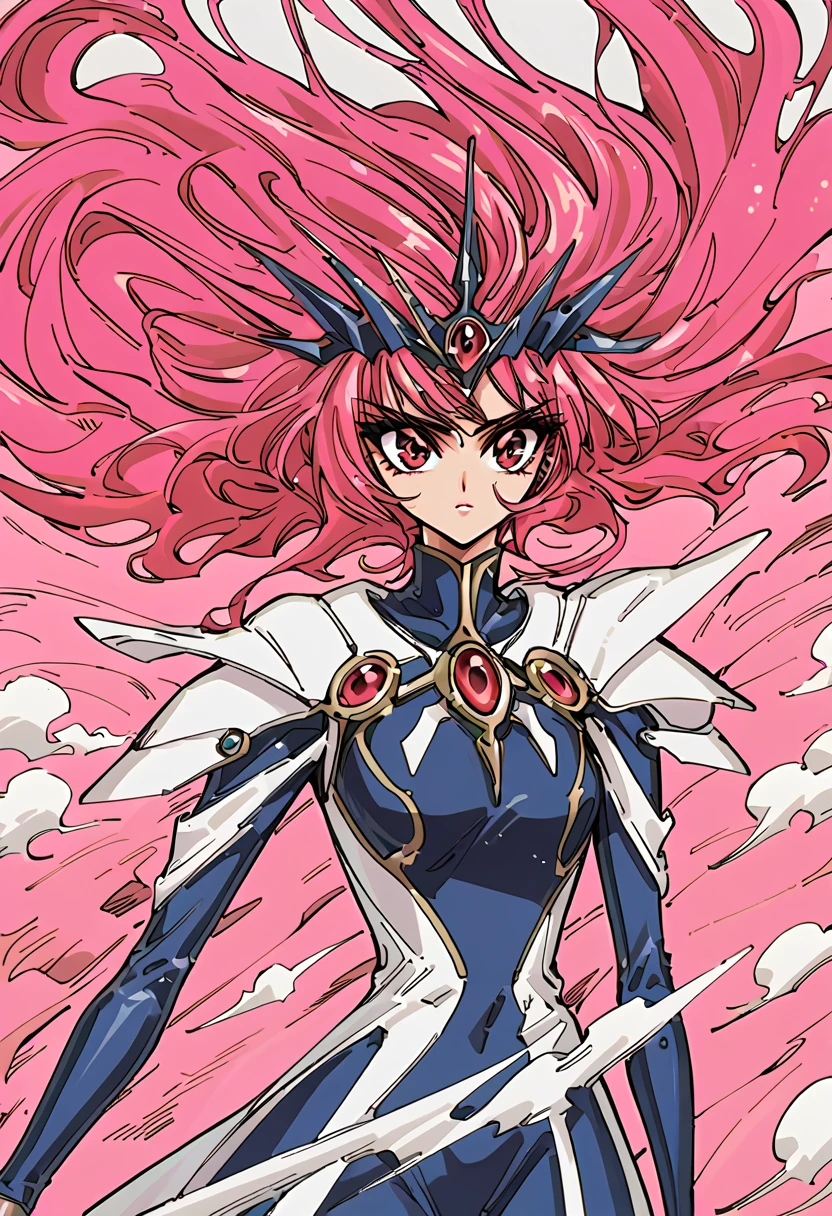 best quality, masterpiece, highres, solo, {PORTRAIT  :1.3}{maid:1.40}, { maid dress:1.15}, , warrior,(armor:1.4),, bangs, upper_body,, black_ascot, hair_between_eyes, , short_hair, grey_eyes,80s anime,retro artstyle, (urushihara satoshi:1.),detail illustration,memegang pedang,knight,ultra detailed,(maid:1.2), (swords),((action pose)),epic effect,((detailed armor,close up))),,determined,(((girl))),1girl, solo, purple hair,, , white background, , retro artstyle, , cape, simple background, 1990s (style), , , covered navel, long hair, shiny clothes, looking at viewer, parted lips, ),long hair,pink hair