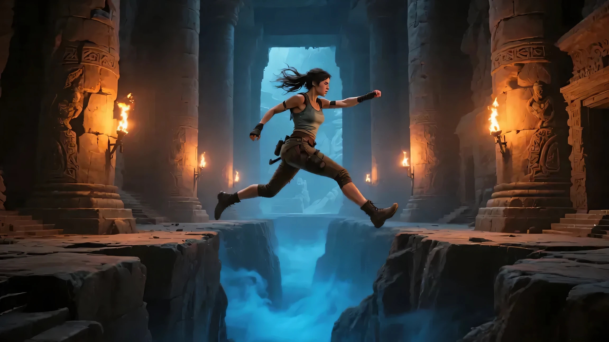 Uith A wallpaper uith lara croft of the tomb raider game in action color ...