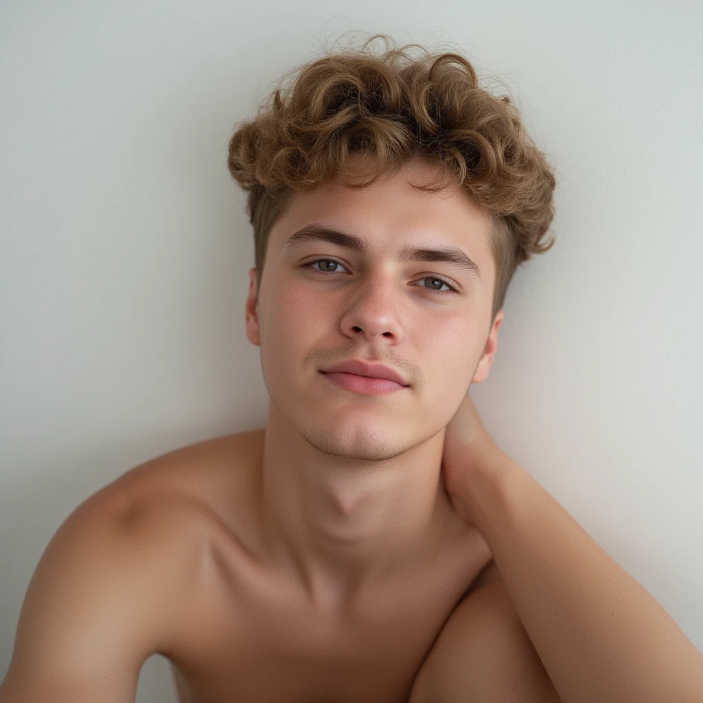 13 years old boy  with his long  