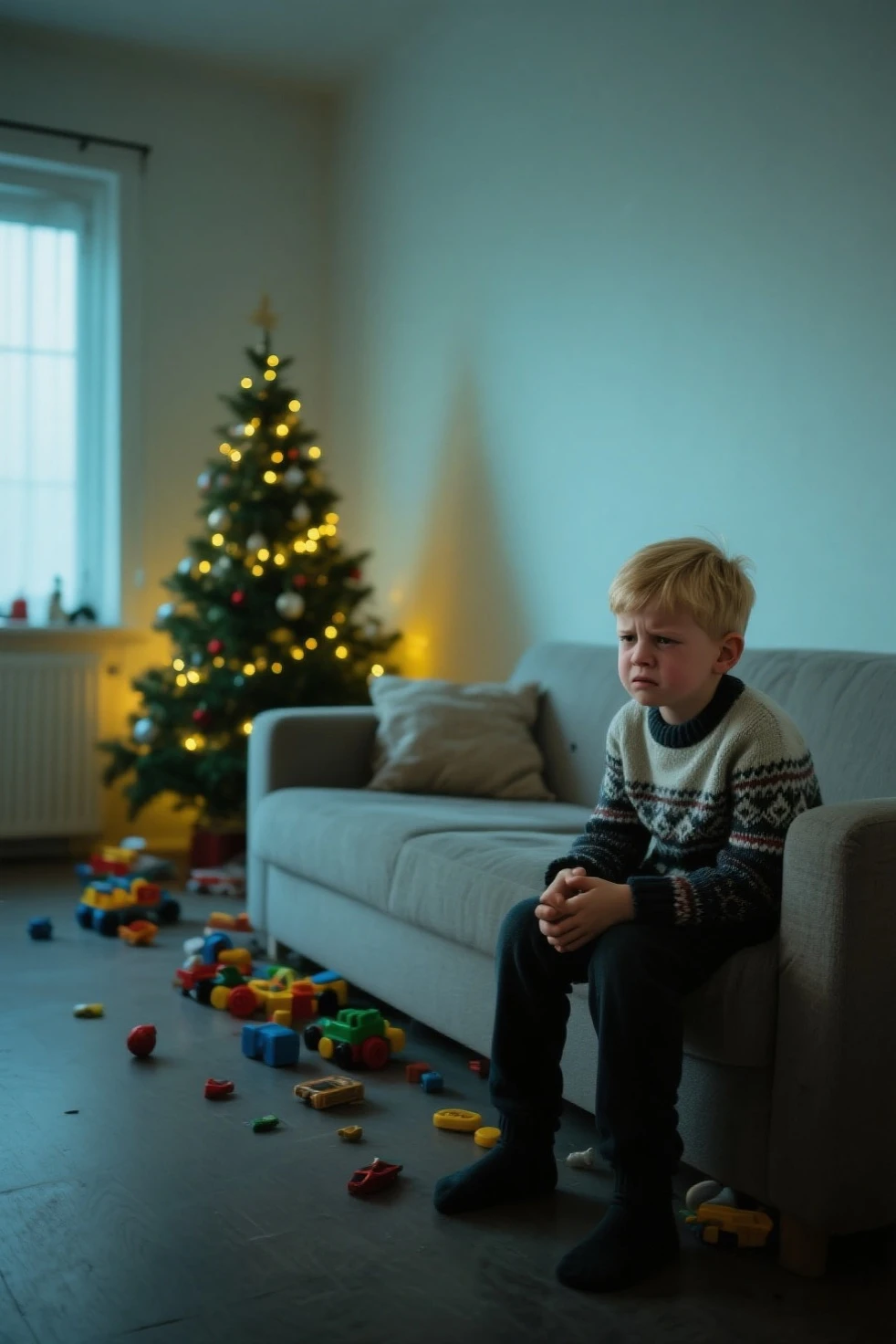 child in paper，torn confetti，Confetti scattered around the house，Beautiful home
