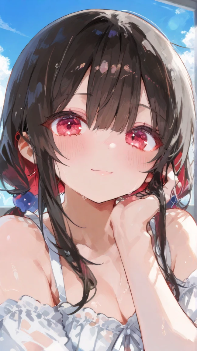 Kitasan Black,smile、(:1.9),Outdoors、blue sky、(Wearing a collar:1.5)、Earrings、Earrings、bracelet,(masterpiece, Highest quality, Highest quality, Official Art, Beautiful and aesthetic:1.2),(Ultra-detailed),(Steam coming out of the sides:1.5),(Cowboy Shot)、(Beautiful Face:1.4)、( Gesture:1.5)、Upper body close-up、Sweat、Facing forward,(Drooling:1.5)、全,、navel piercing,Short Hair,((Slim figure))、(3 year old girl)、,(Small breasts:1.5)、,、Highest quality、(:1.5),Animal ears