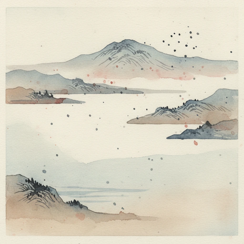 (Abstract ink painting:1.5)，author:Wu Guanzhong,author:Wu Guanzhong，Wu Guanzhong的艺术风格，A fusion of Chinese ink painting and modernist aesthetics，Simple yet powerful lines and shapes，Minimalist，