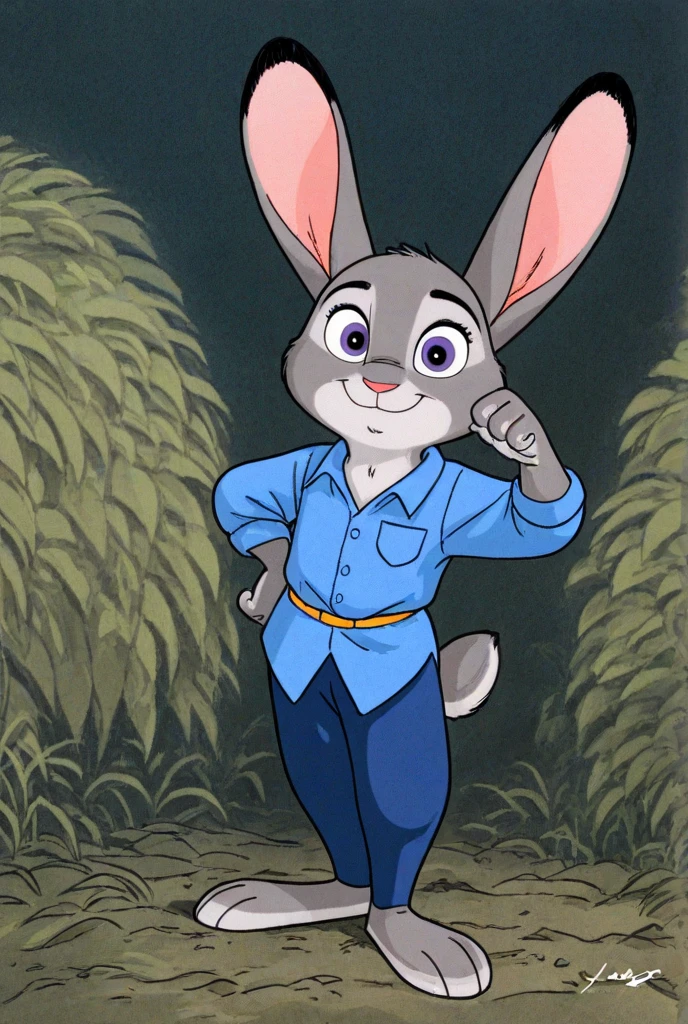 score_9, score_8_up, score_7_up, score_6_up, score_5_up, score_4_up, (Source furry), slappy squirrel, furry female, 1girl, solo, outside, trees, smile, squirrel girl, looking at viewer, blue eyes, tail, grey fur, two tone fur, hat, wearing black shorts, thick thighs, flower hat, glitching while dancing,