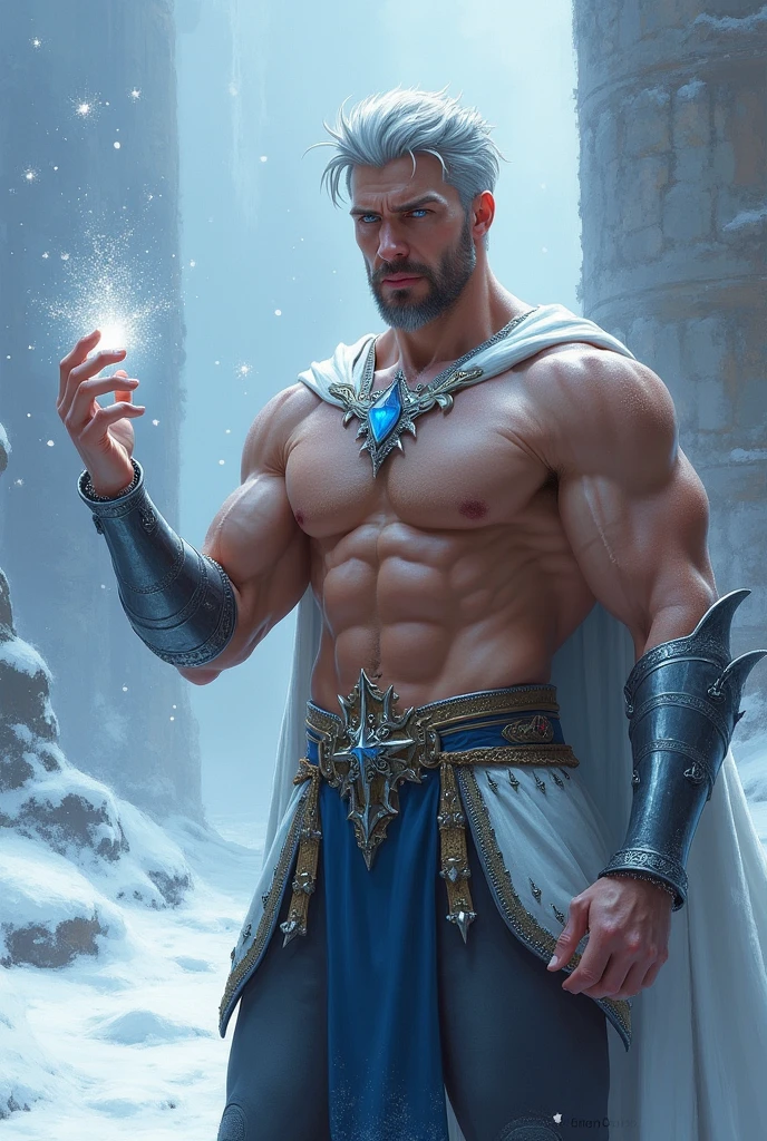 Photo-realistic, ((best quality)), ((masterpiece)), (detailed), masculine portrait of a young wizard,18-year-old male models, handsome young, tall, cute looking, cute look, evil looking, powerful wizard, young male model, handsome, clean shave face, handsome model, clean shave, blue eyes, (wavy messy short hair:1.2), short wavy messy silver hair, messy wavy hair, short hair, super strong, muscular, fit, lean muscles, six pack, shirtless, -chested, pantless, muscle, ripped, strong body, fit body, half-, , ripped, strong body, fit body, great , amazing arms, wizard cloak, wizard robe, magic wand, magical powers, wizard world, spartan loincloth, magical antique draped cloth skirt, snowy forest, old castle background, 8k, high detailed, ultra-detailed, Stylish Pose, real skin texture, dark cinematic lighting, wild wind,
