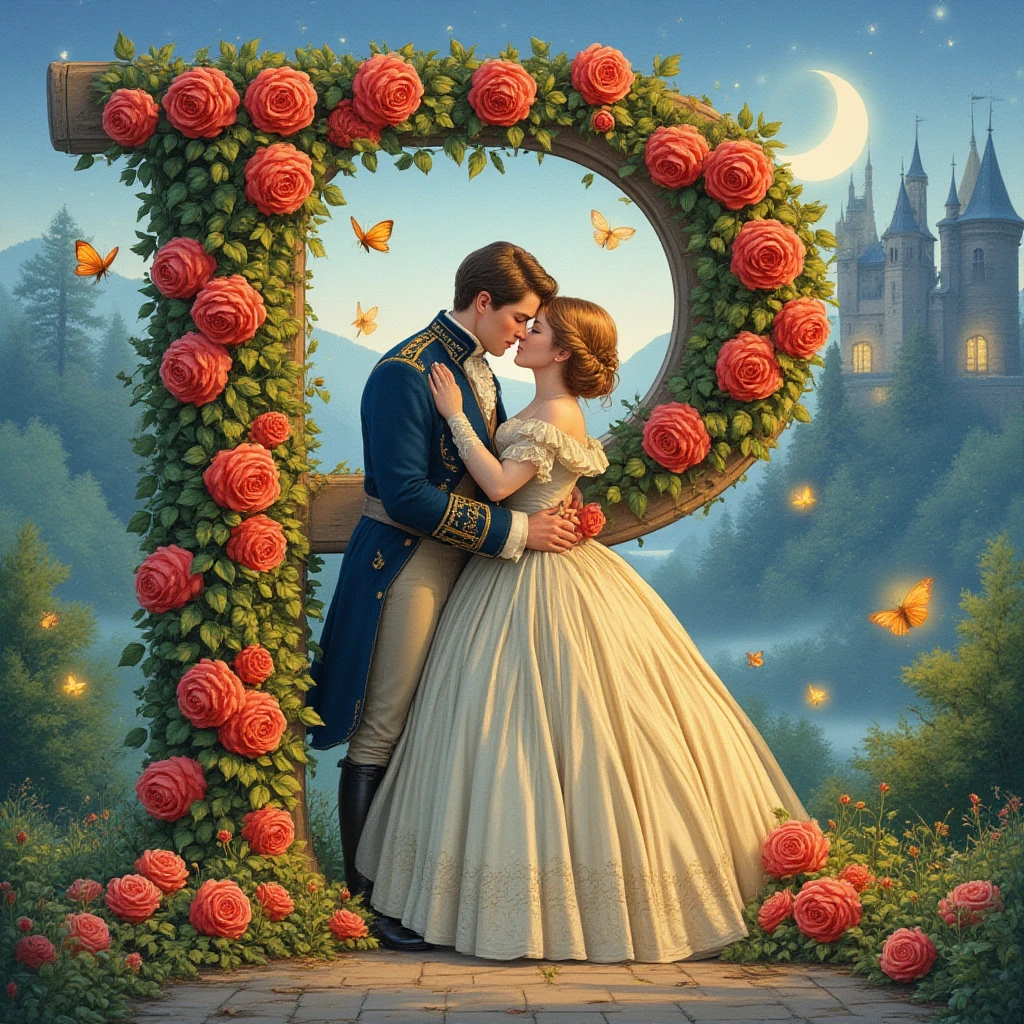 fanart; 1girl, 1boy, dress, outdoors, red sky, yellow bow,, ultra detailed