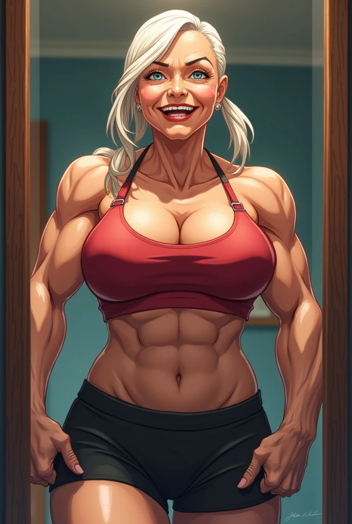 huge  muscle woman chloe at your bumped muscles  tied tapes