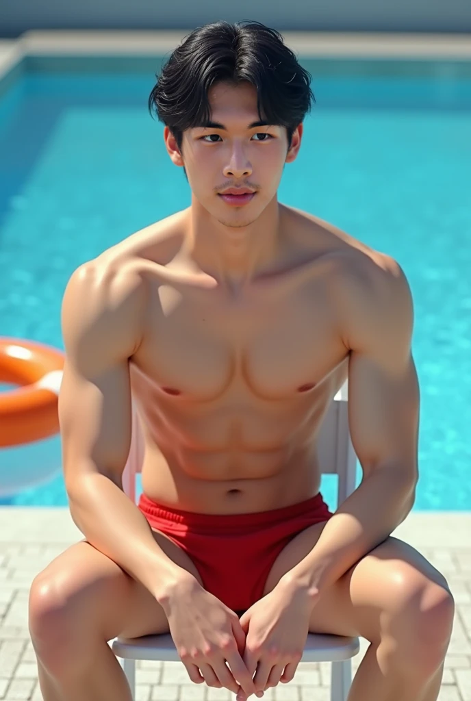 超A high resolution, (((realisitic:1.4))), ((master part:1.4, melhor qualidade)), ((master part, melhor qualidade)), (Fotografiarealista:1.4), 150MP, 50 millimeters, ISO 1000 Certification, 1/Anos , Luz Natural, (((fundo futurista))), ((fundo futurista)), ((standingn)), ((Homem de 25 anos)), dinamic poses, cabelos curtos escuros, (((pele natural))), (((Um belo macho coreano))), homem alto e musculoso, (bodybuilder physique)、cintura estreita, ombro largo, peito largo, Angular jaws、thick neck、sobrancelha grossa, olhos finos e rosto detalhado, rosto assustado, detalhe intrincado, pernas abertas, Arms raised and crossed behind the back, (manly ????? plate), (((Vestindo speedo masculino apertado))), (((speedo vermelho))), ((Blood vessels in the arm)), (((coxas peludas))), ((view from below)), ((???????)), ((virados para a frente)), ((Esbian de corpo inteiro:0.6)), (estilo magia de redemoinho:0.7), ((big boy bulge)), bumbum grande, corpo inteiro