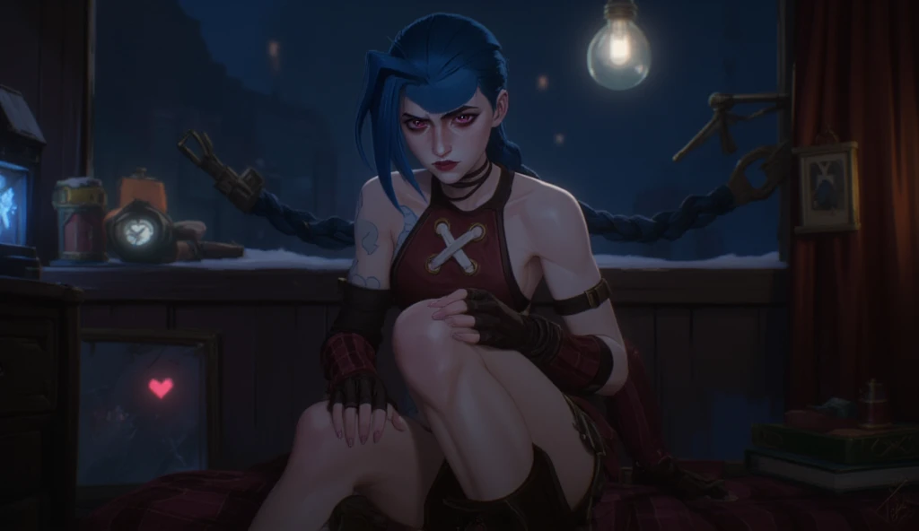 1 girl, 20 years, arcane of the Netflix series, ????,  in a very ???? pose and showing her ???????.