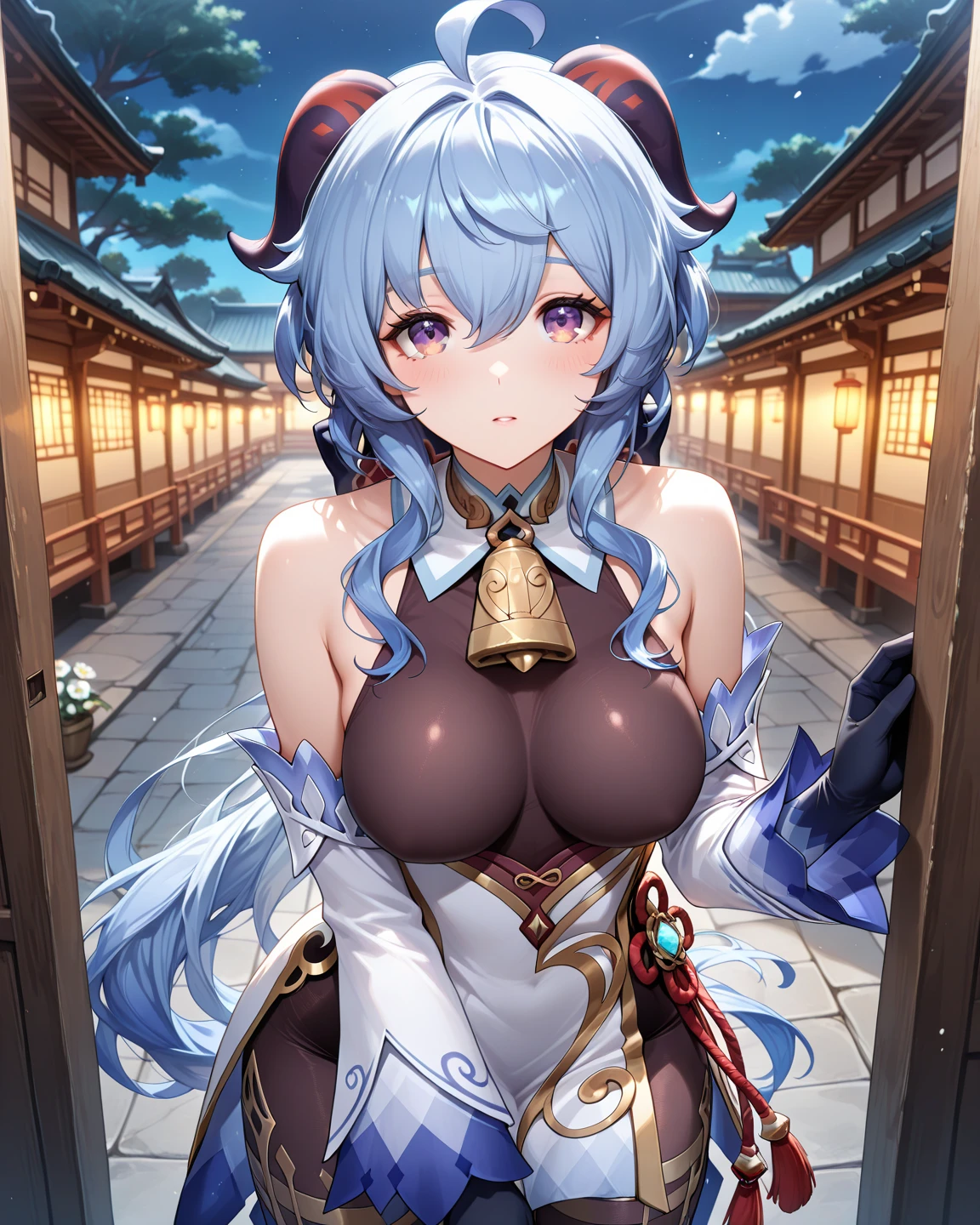 master-piece, bestquality, 1girls,16 years old, View viewers from front, HD, slight smile, big tits, cleavage, tights cloth, , tiny body, outdoor, mountain,