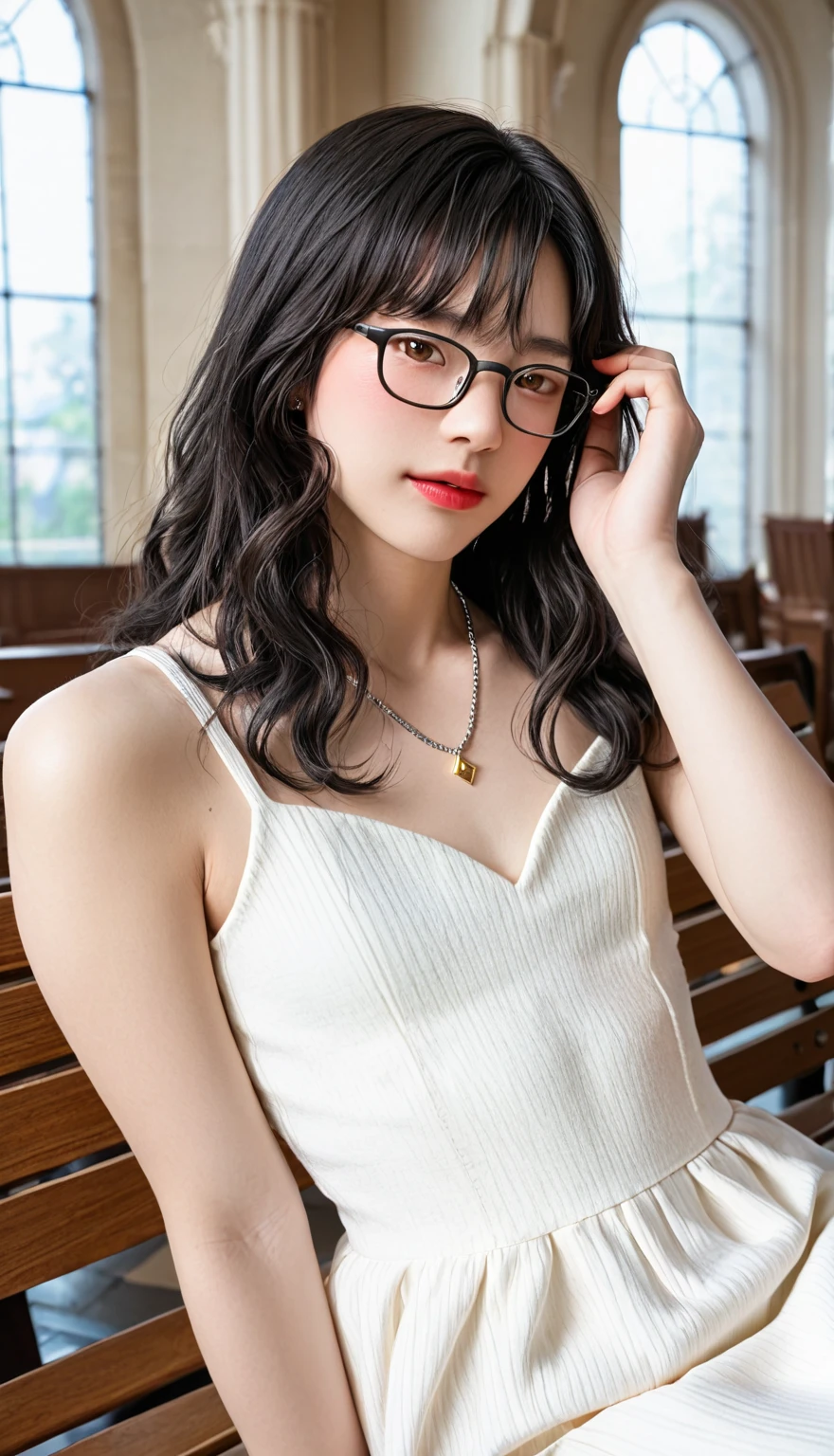 Highest quality、masterpiece、High sensitivity、High resolution、Detailed Description、Slim Body、Glasses、one piece、