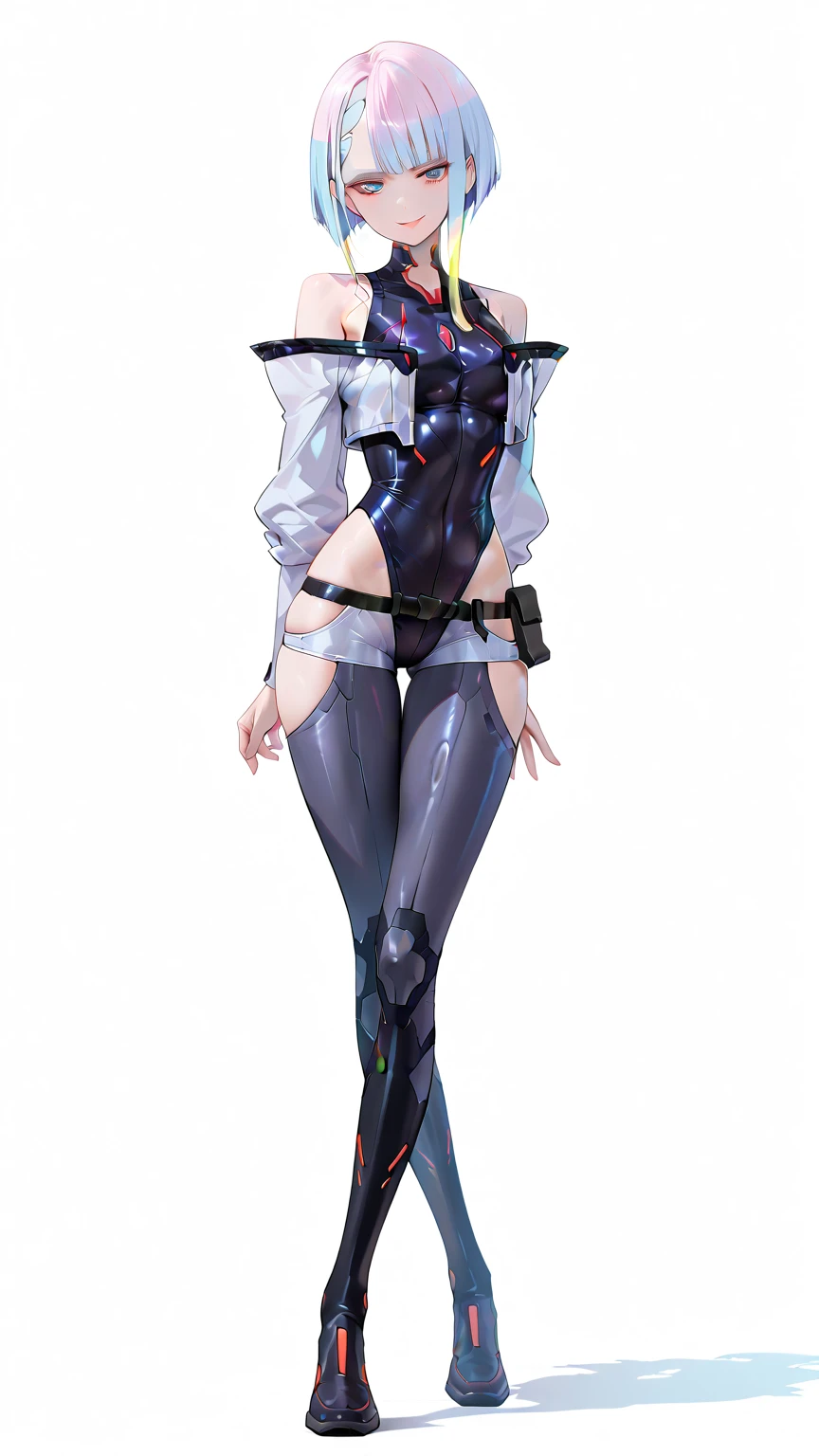 full bodyesbian，Nine women，Stand in a row，One-piece tights，Conjoinment，Blue  set，Standing on the ground，huge ，Slim，long leges，Stand up straight，nothing background，Slim，extra long leg，Insert the lower body，Exhibited，Mannequin，