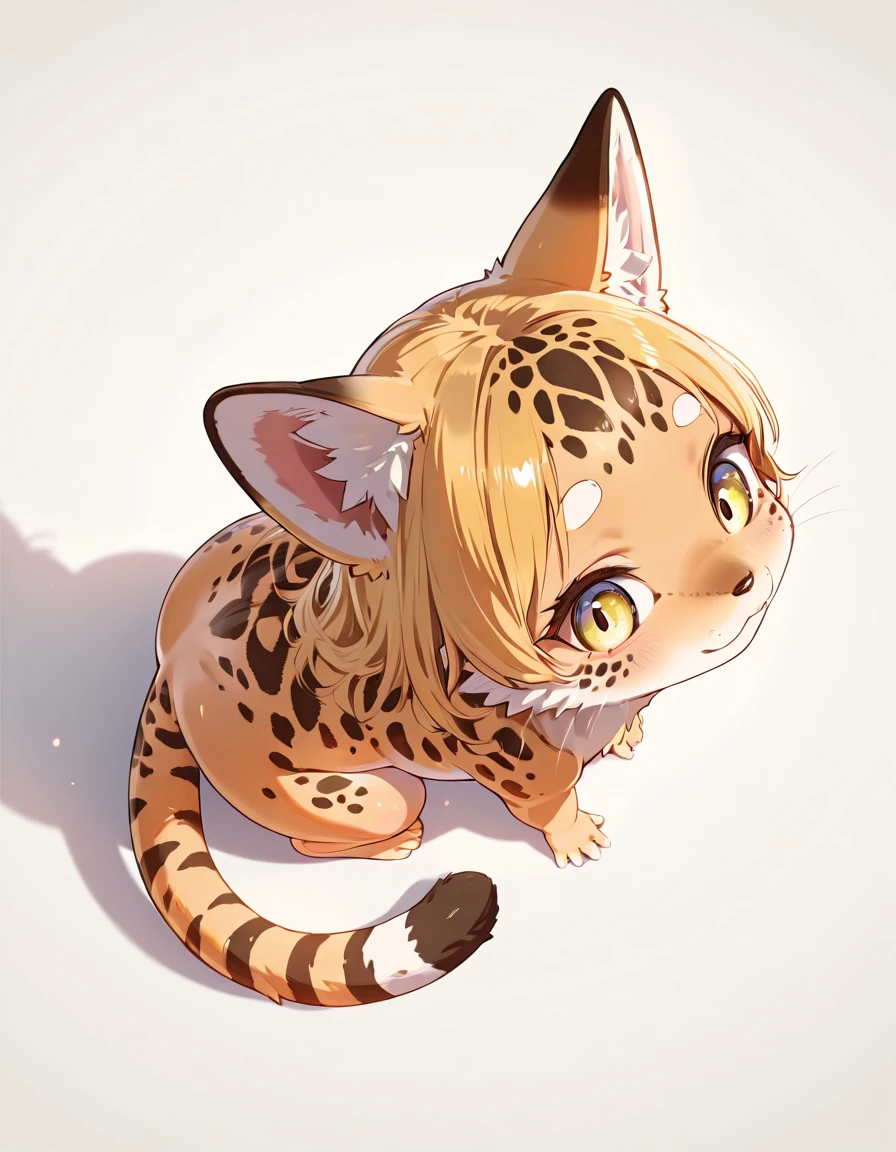 Anthropomorphic, cute, cheetah woman, short chic blonde hair, green eyes, hourglass, small , colorful striped tank top, cheerful smile,  on knees, revealing , stars background