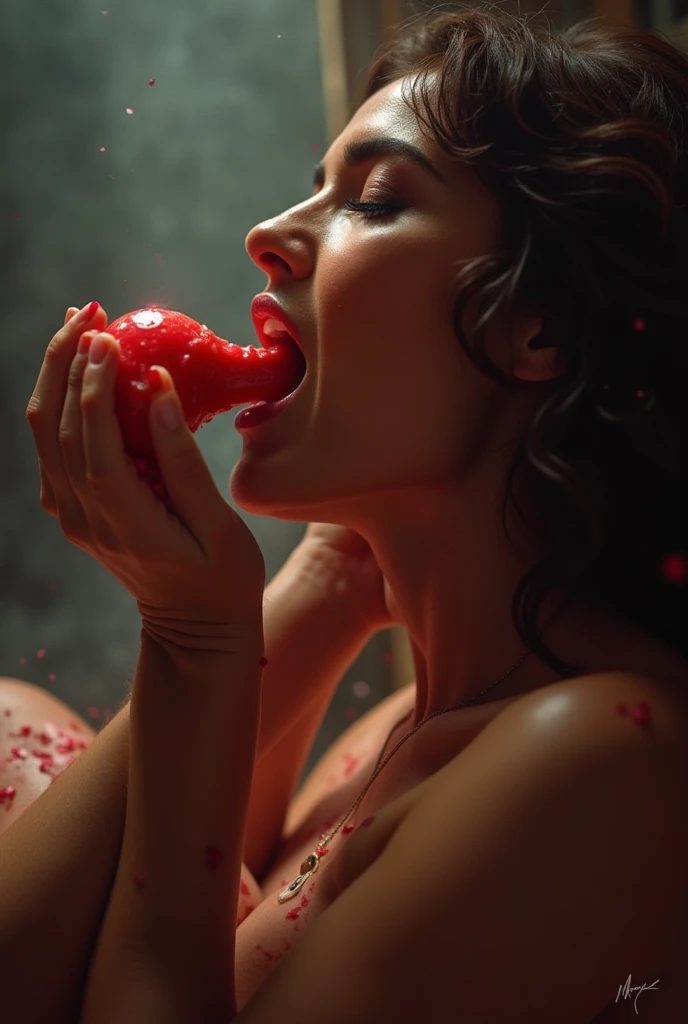 red paint, blood on a blank black background