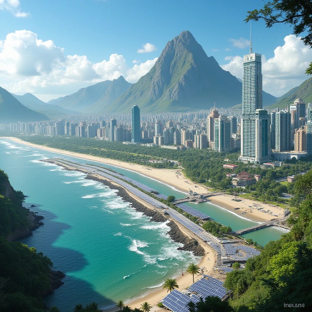 Descreva um casal jovem, ela com cabelos loiros longos e ele com cabelo mediano, desfrutando de um dia cheio de aventuras emocionantes no Rio de Janeiro. They are exploring the city's famous beaches, starting with the bustling Copacabana beach.

O casal caminha pela orla, sentindo a brisa do mar e o sol quente em seus rostos. Eles decidem alugar pranchas de stand-up paddle e remam juntos no oceano, enjoying panoramic views of the beach and surrounding mountains.

Depois, the couple decides to experience the adrenaline of hang gliding in the famous Morro Dois Irmãos. They venture into the skies, hand in, apreciando a vista deslumbrante da cidade, beaches and Sugarloaf Mountain.

To complete the fun-filled day, o casal decide fazer um passeio de bicicleta pela orla de Ipanema e Leblon. Pedalam pelas ciclovias, Enjoying the relaxed and vibrant atmosphere of the city.

No final do dia, exaustos, mas cheios de felicidade, The couple finds a strategic spot on the beach to watch the sunset. Sentados na areia, They hug each other as they enjoy the vibrant colors of the sky reflected in the sea, capping off the perfect day of fun in Rio de Janeiro.
