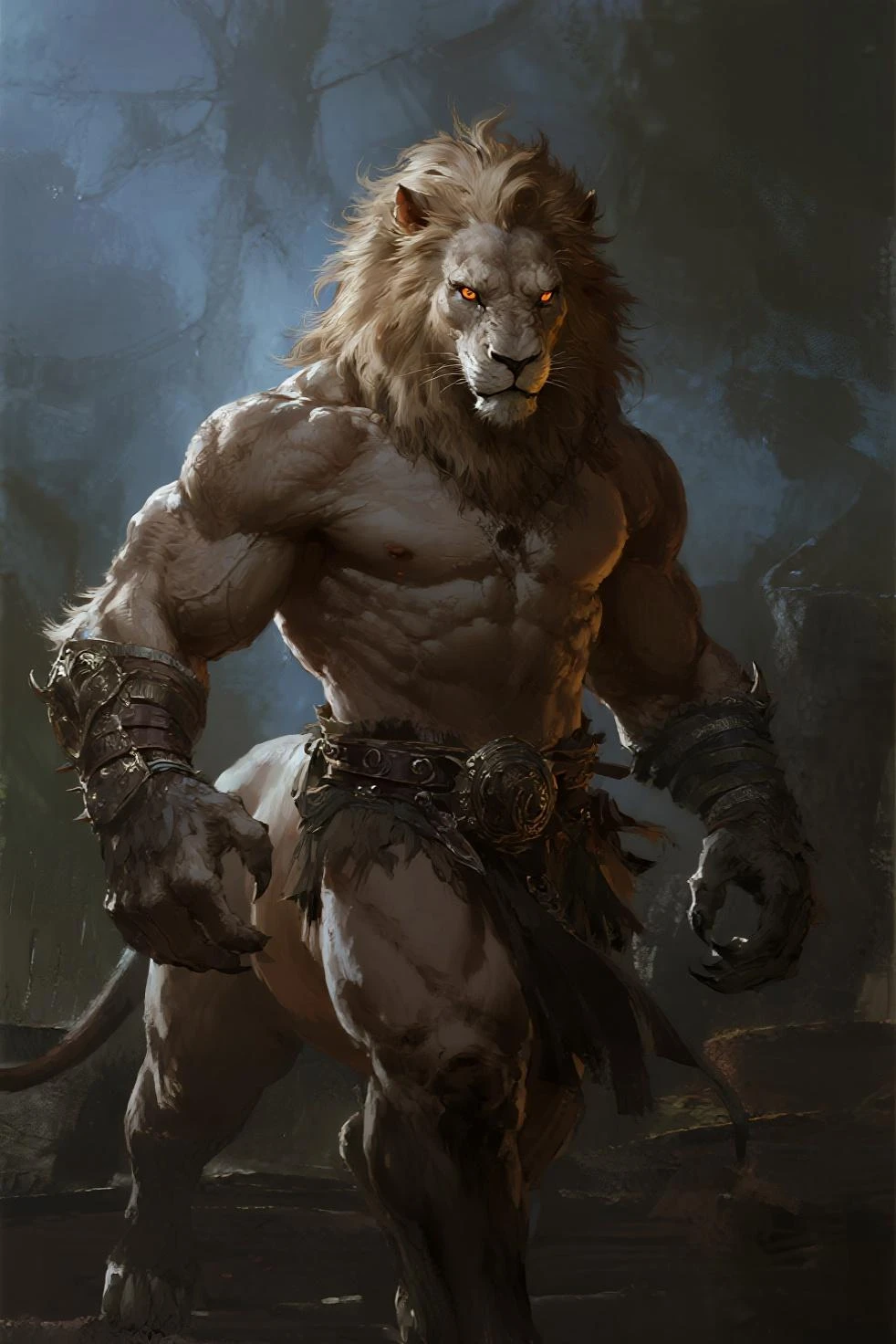 ultra-detailed, masterpiece, masterwork, high quality, best quality, hdr, (nature), , male, solo, lion, (()), (little body lion), (long silver hair, yellow eyes), standing, dynamic angle, (micropenis, , perfect )