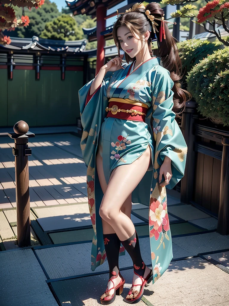 full body,full shot,sfw,russian goddess princess girl in the image of a geisha with big bright blue eyes and long fluffy eyelashes Nordic type with a perfect graceful figure and very long and fluffy wavy hair of bright wheat colour stands in full growth on the alley against the background of blooming Japanese pink sakura in Japanese kimono colour bright navy blue and Japanese shoes gane colour bright navy blue, Girl's lace kimono with intricate patterns with frank cutouts ultra short frankly sexy, Small breasts with protruding are viewable through the fabric and in the girl's ears are beautiful long delicate ear-rings with precious sapphires that shimmer and sparkle in the light The ground on which the girl stands is lavishly strewn with cherry petals, the scene is highly artistic, high resolution, sharp focus, artistic style Migjorni-V5, hyperphotorealism, perfect proportions, golden ratio photo, flare, outline, sunlight, soft glow, soft focus, photography style soft focus through a Monocle lens.